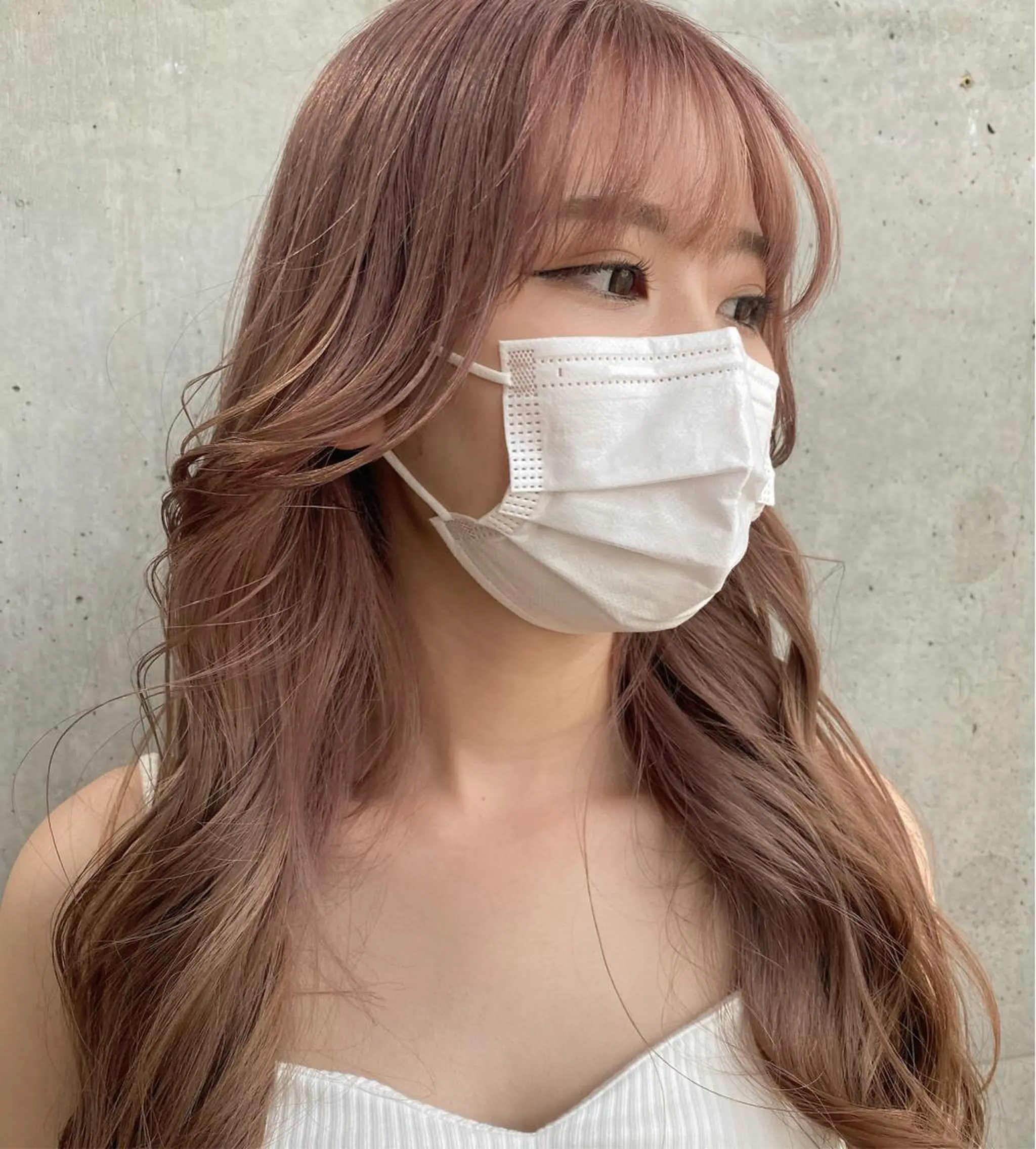 ロング カラー アッシュ アッシュグレー アッシュグレージュ バレイヤージュ ミストバング 韓国ヘア 🦋KIRA🦋のヘアスタイル