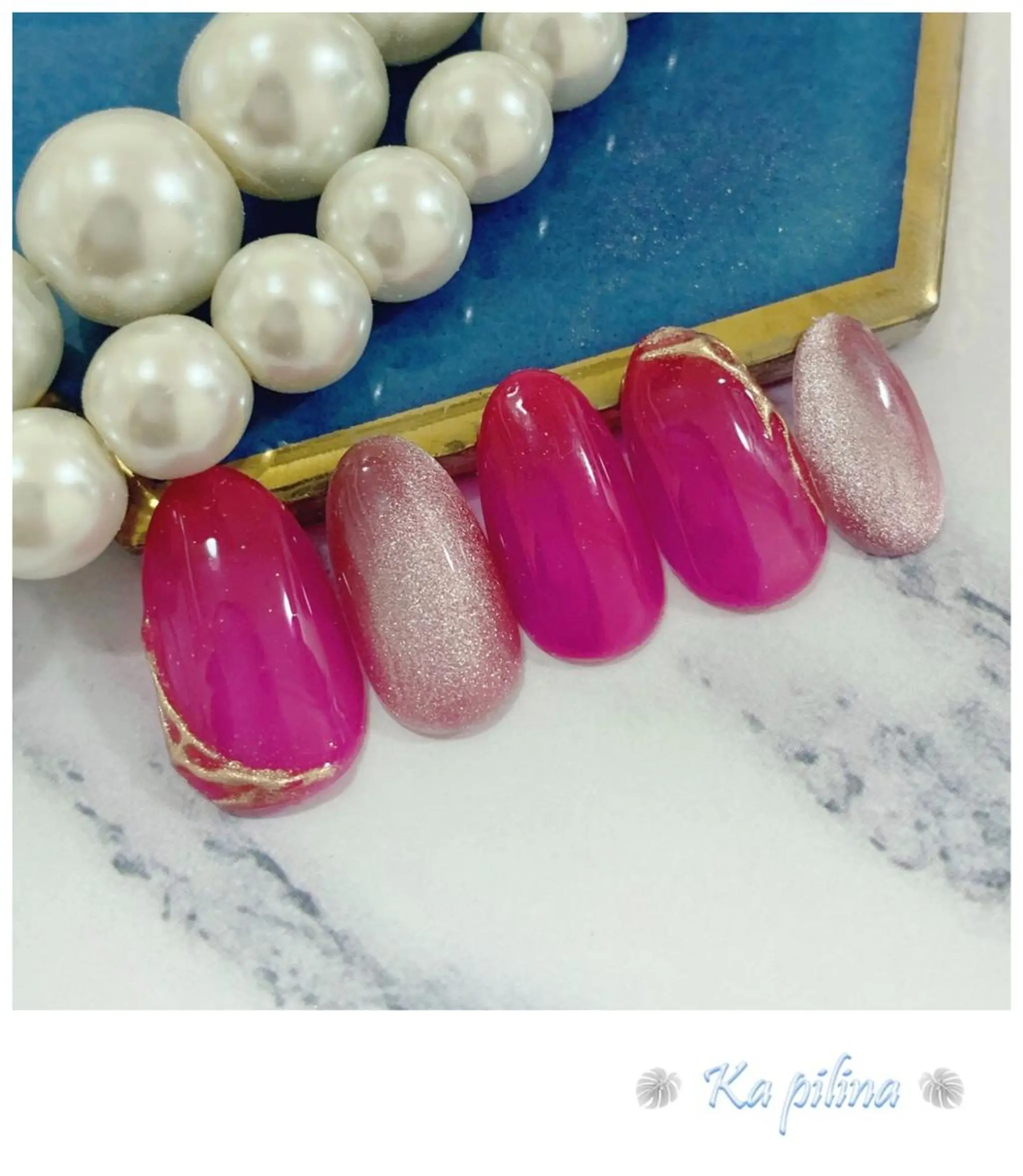 ネイル ミラーネイル シンプルネイル ハンドネイル Nail salon Ka pilinaのネイルデザイン