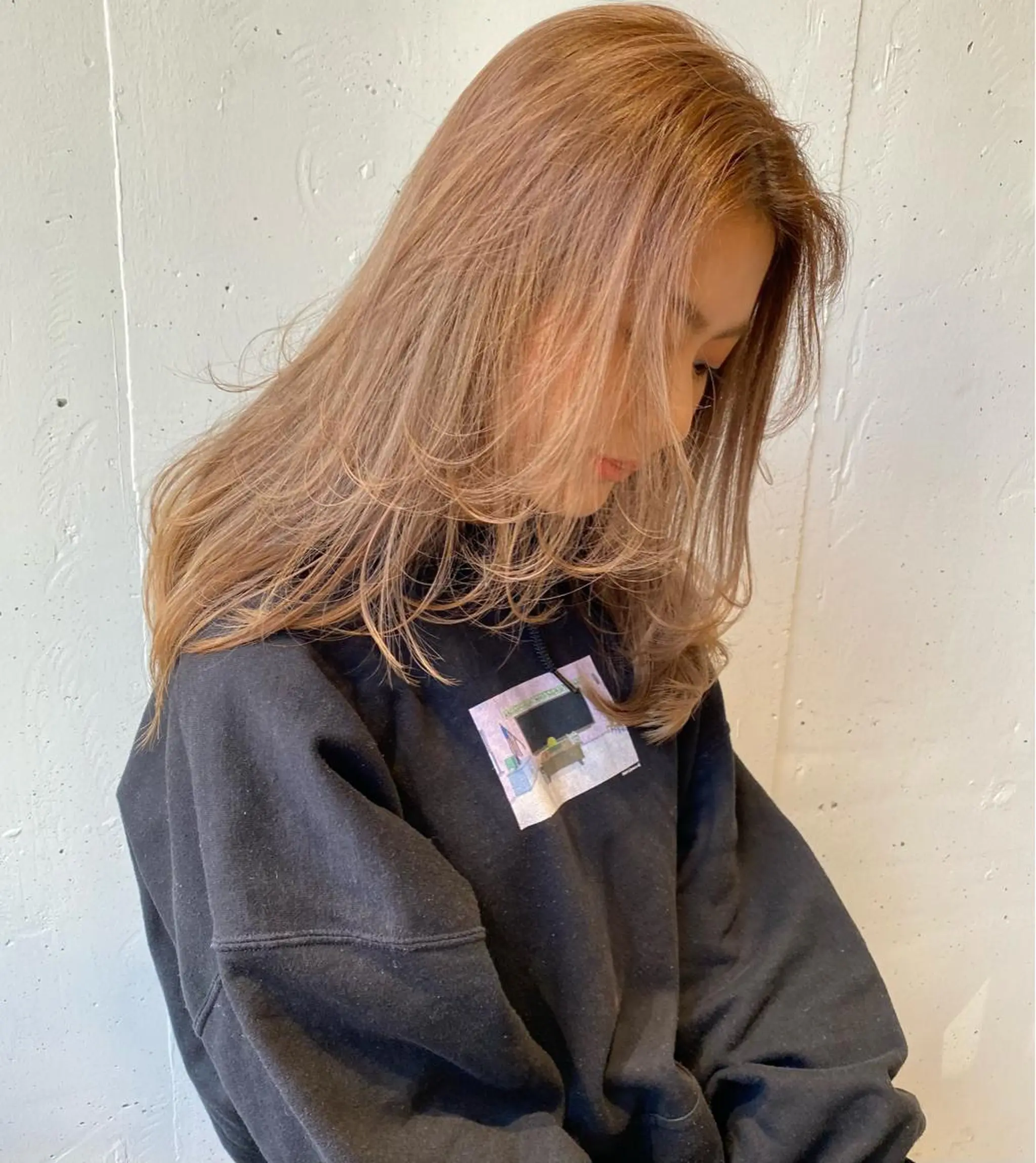 セミロング カラー レイヤーカット 小顔カット Pia hair Design Yakuin所属・Pia ツボイ ケイタのヘアスタイル