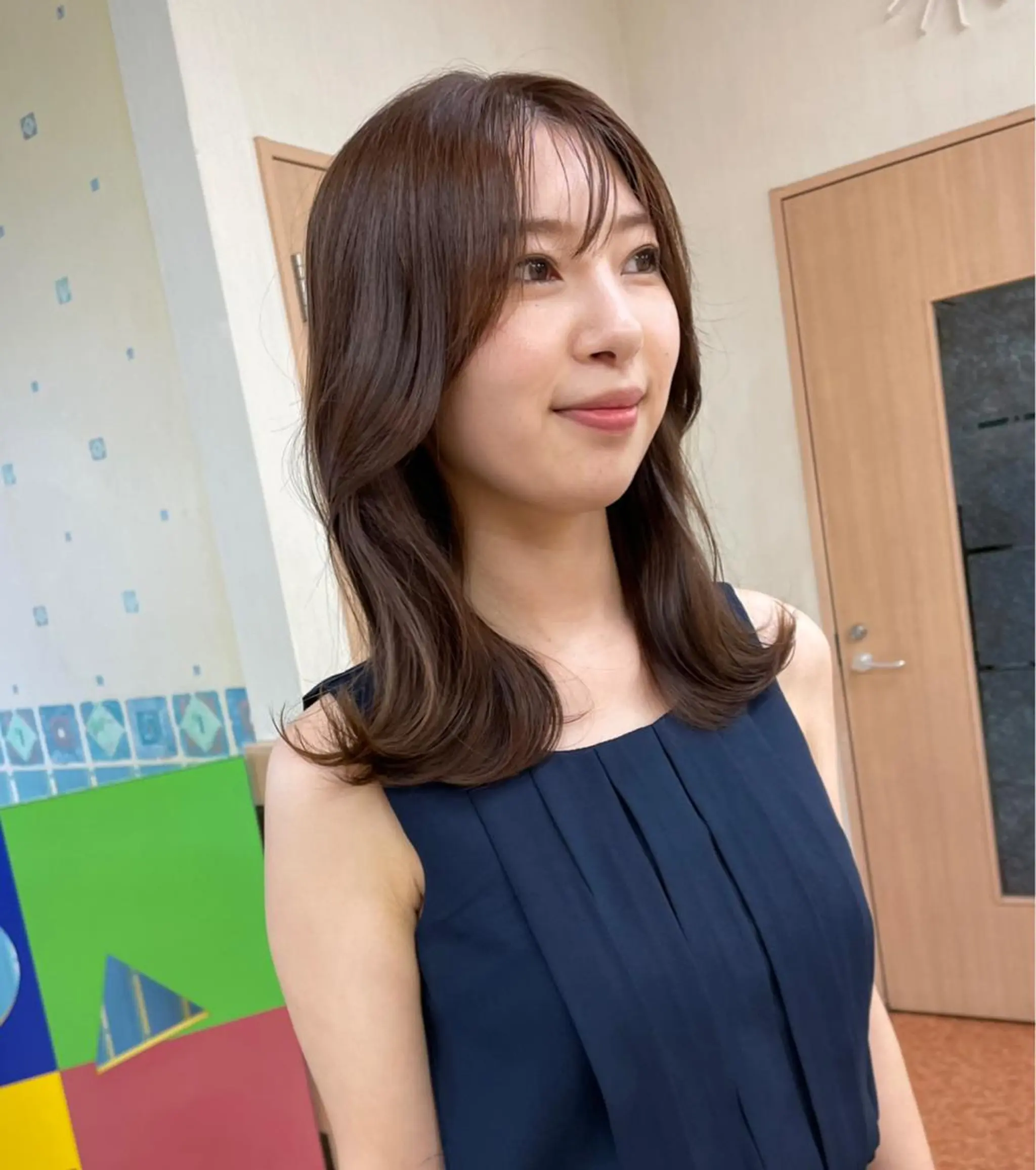 ミディアム カラー アッシュ yui .のヘアスタイル