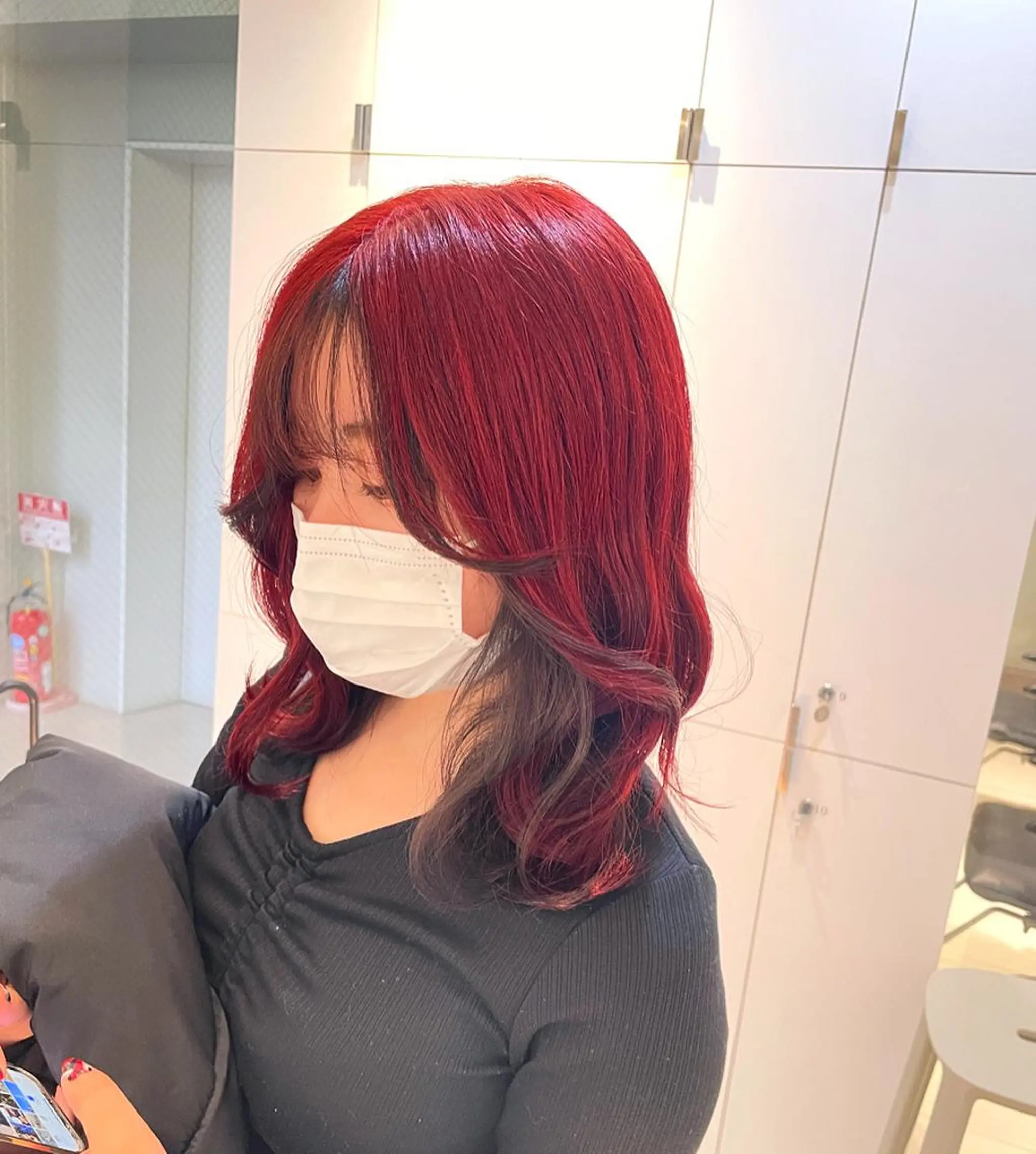 セミロング カラー ヘアアレンジ ベージュカラー ブラウンカラー ブラウンベージュ レッドカラー カット トリートメント ヘッドスパ ヘアセット 艶髪✨寒色カラー✨ 翁長孝輔のヘアスタイル