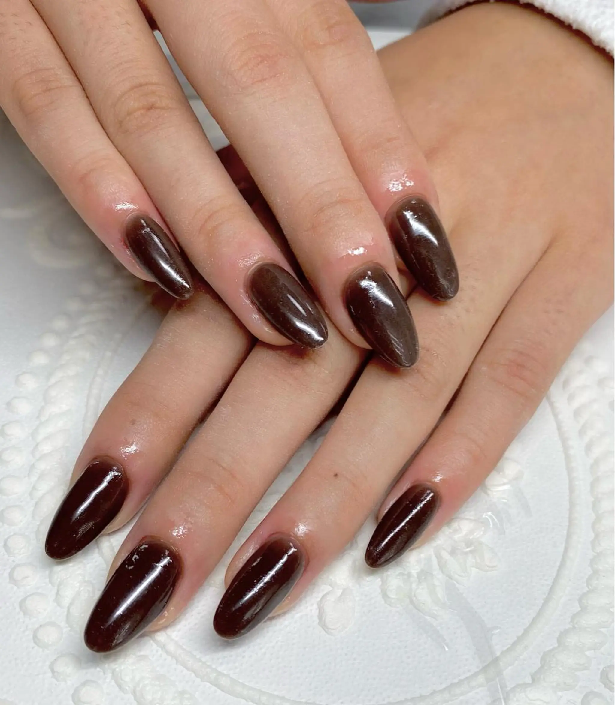 セミロング ネイル ブラウン ハンドネイル LUNE NAILのその他イメージ