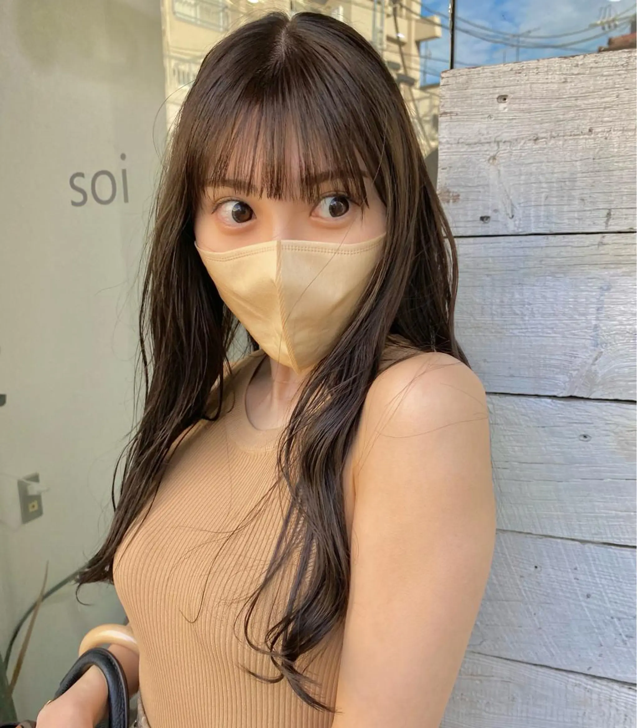 ロング カラー カット ヘアカラー トリートメント 森貴裕/ベージュ/ パーマ/オリーブのヘアスタイル