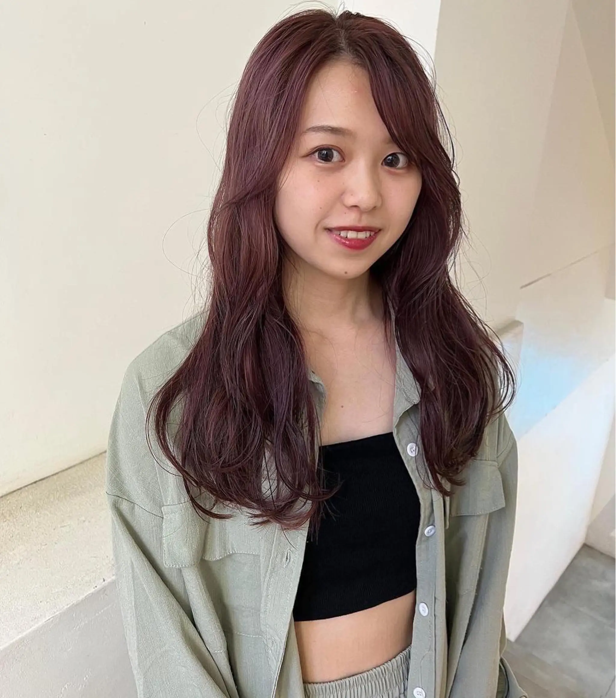 ロング カラー 透明感カラー ラベンダーカラー 顔周りカット/透明感 カラー✂️MEIのヘアスタイル