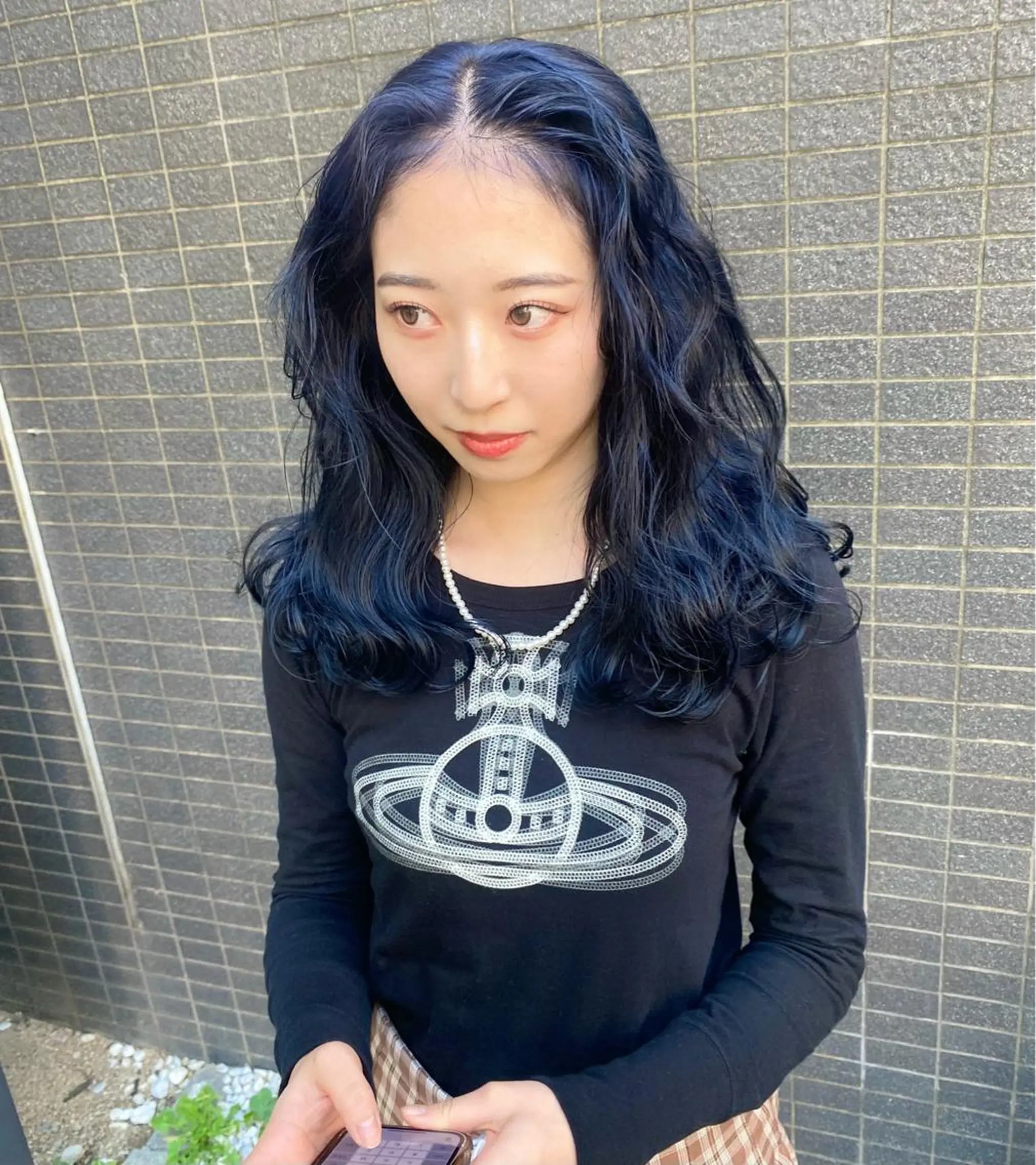 ロング カラー パーマ ヘアアレンジ デザインカラー/ボブ ブリーチカラー/ユリのヘアスタイル