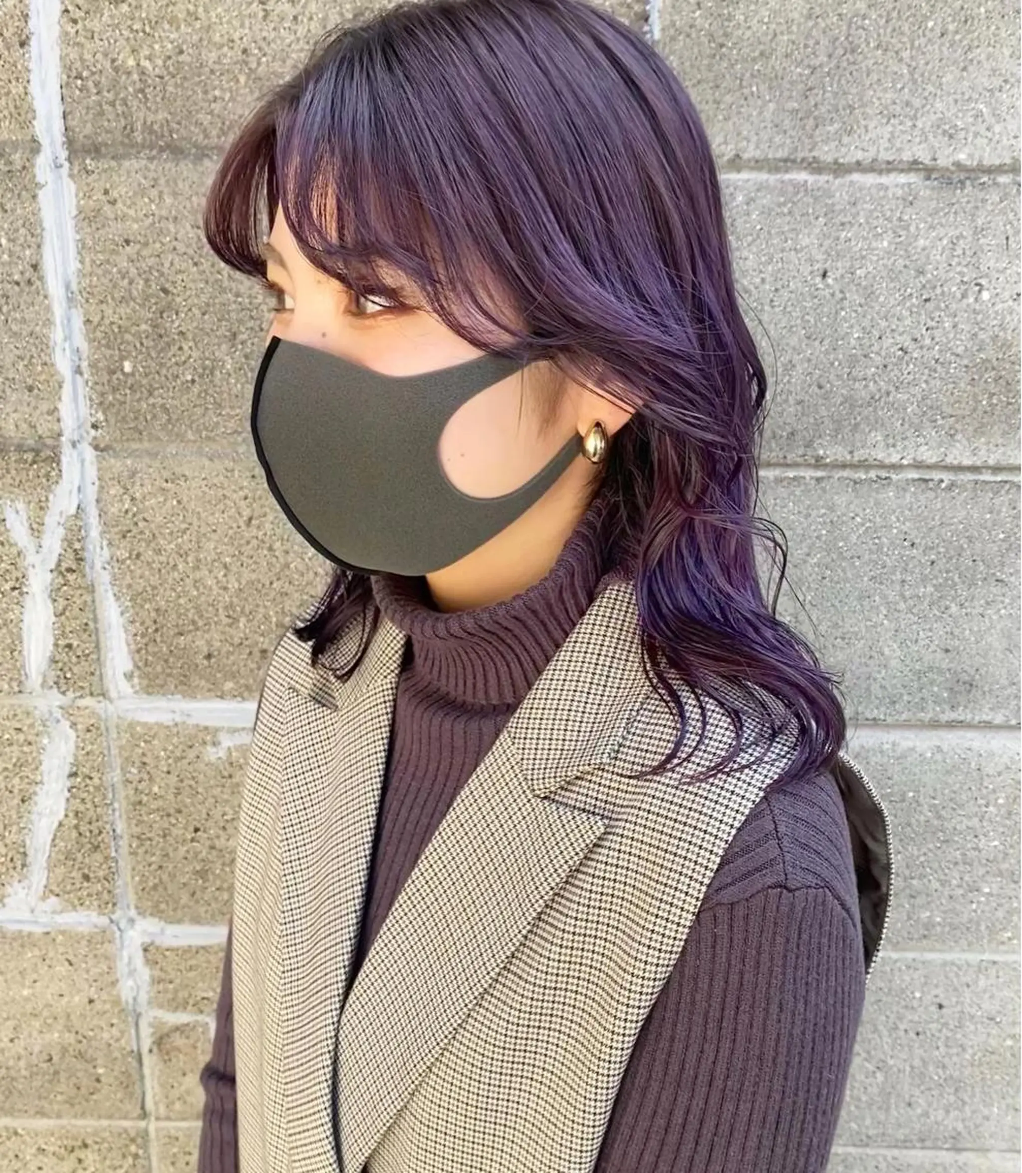 ミディアム カラー ブリーチ ラベンダーカラー バイオレットカラー tonari 梅田、中崎町のヘアスタイル