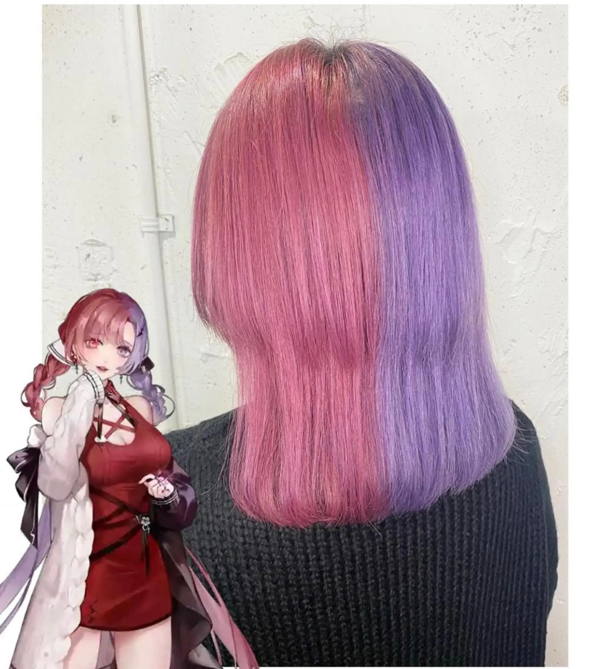 ミディアム カラー ブリーチ ラベンダーカラー ピンクカラー ヘアカラー TSUNO🦖 派手髪/オタク美容師のヘアスタイル