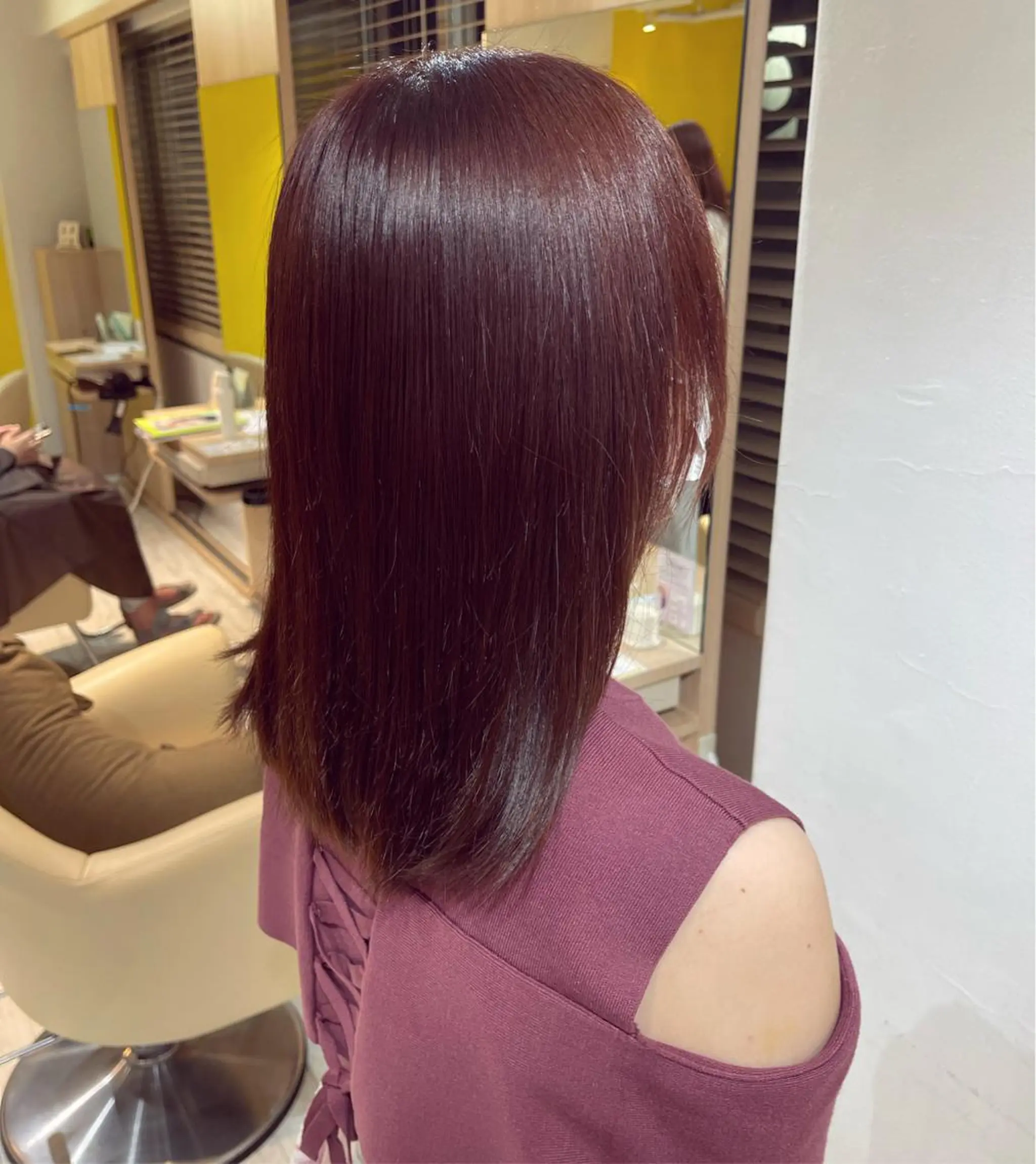 セミロング カラー ブラウンカラー ピンクカラー ピンクブラウン レディースカット 募集/今間 海音のヘアスタイル