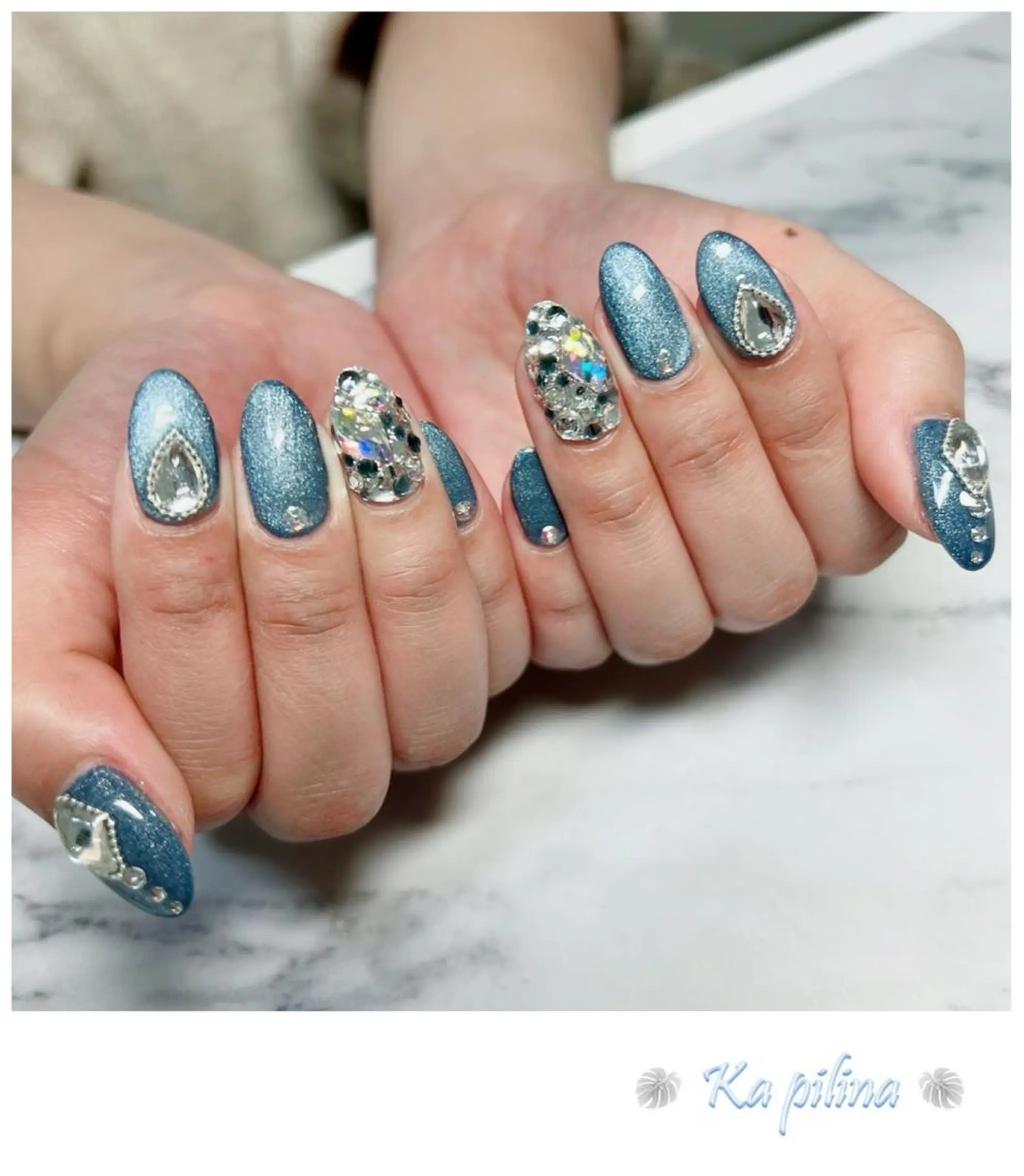 ネイル キラキラネイル マグネットネイル Nail salon Ka pilinaのネイルデザイン