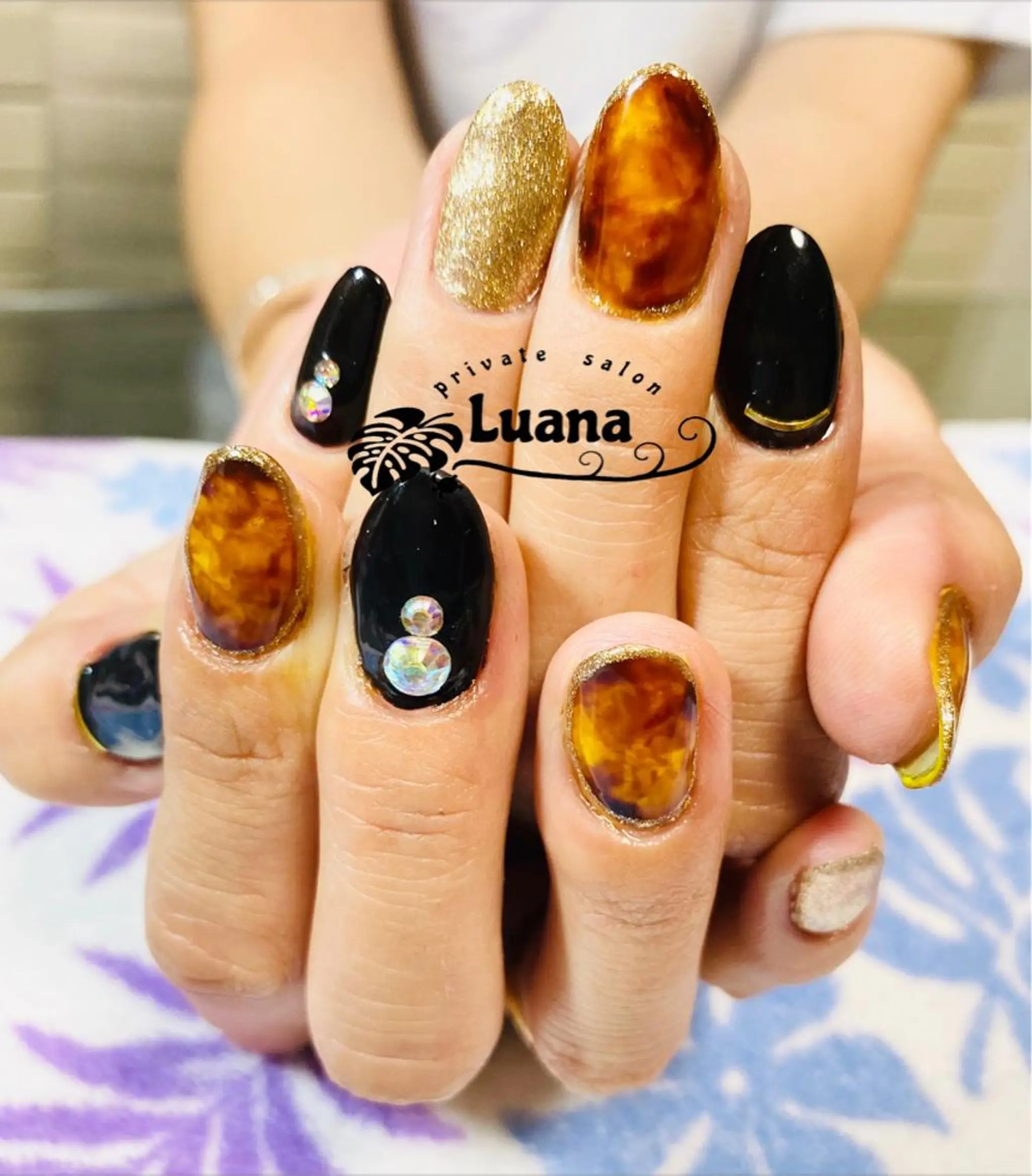 ネイル べっ甲ネイル 自宅ネイルサロン ルアナのネイルデザイン