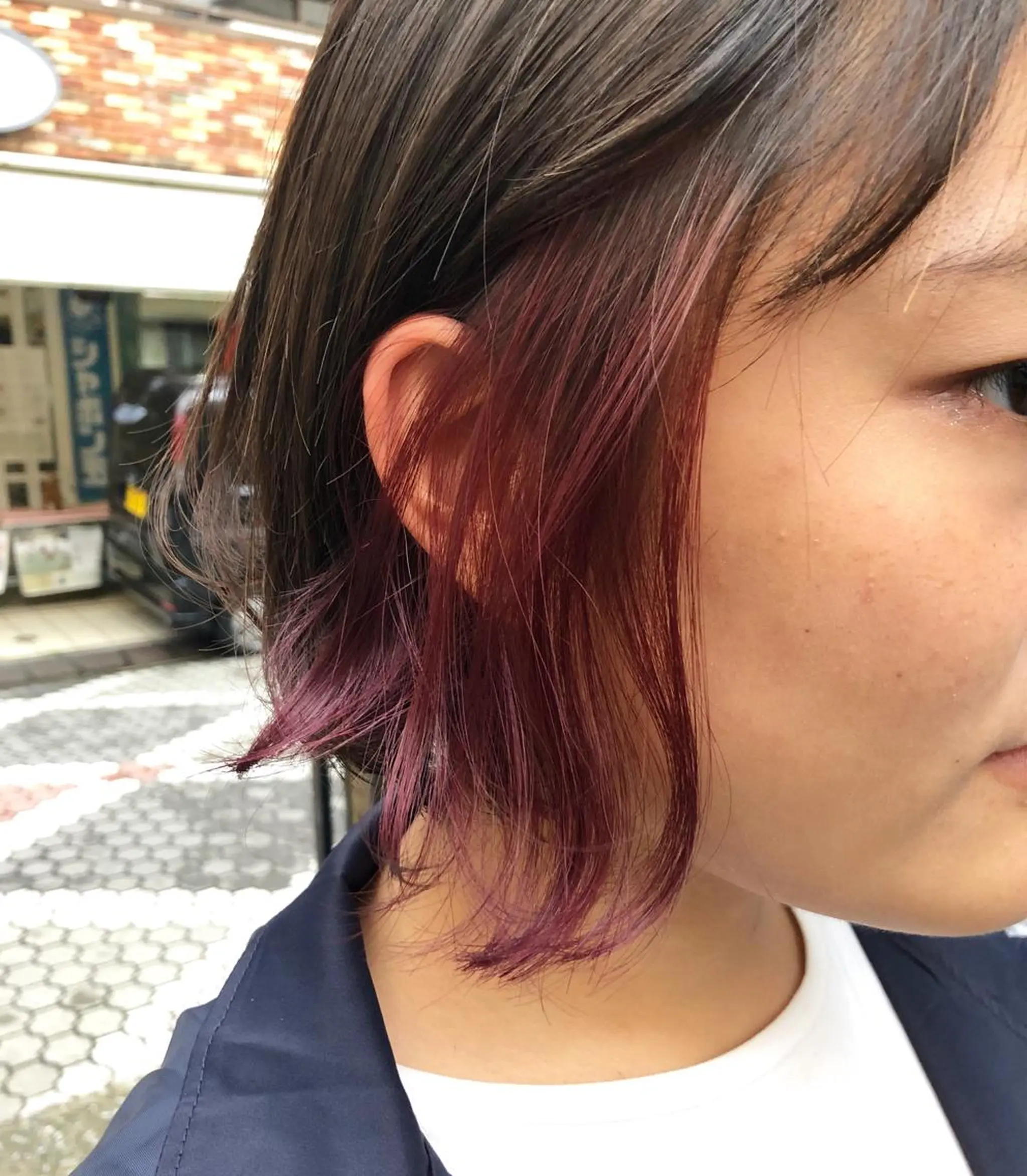 ミディアム カラー パーマ ヘアアレンジ インナーカラー 【白髪ぼかし 専門GBG】自由が丘のヘアスタイル