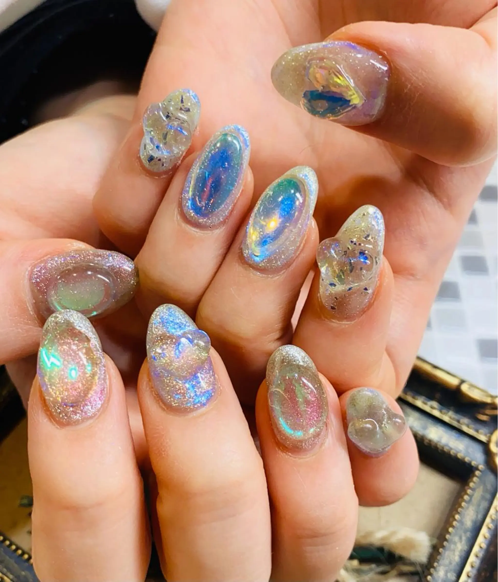 ネイル 氷ネイル・うるうるネイル nailist yuiのネイルデザイン