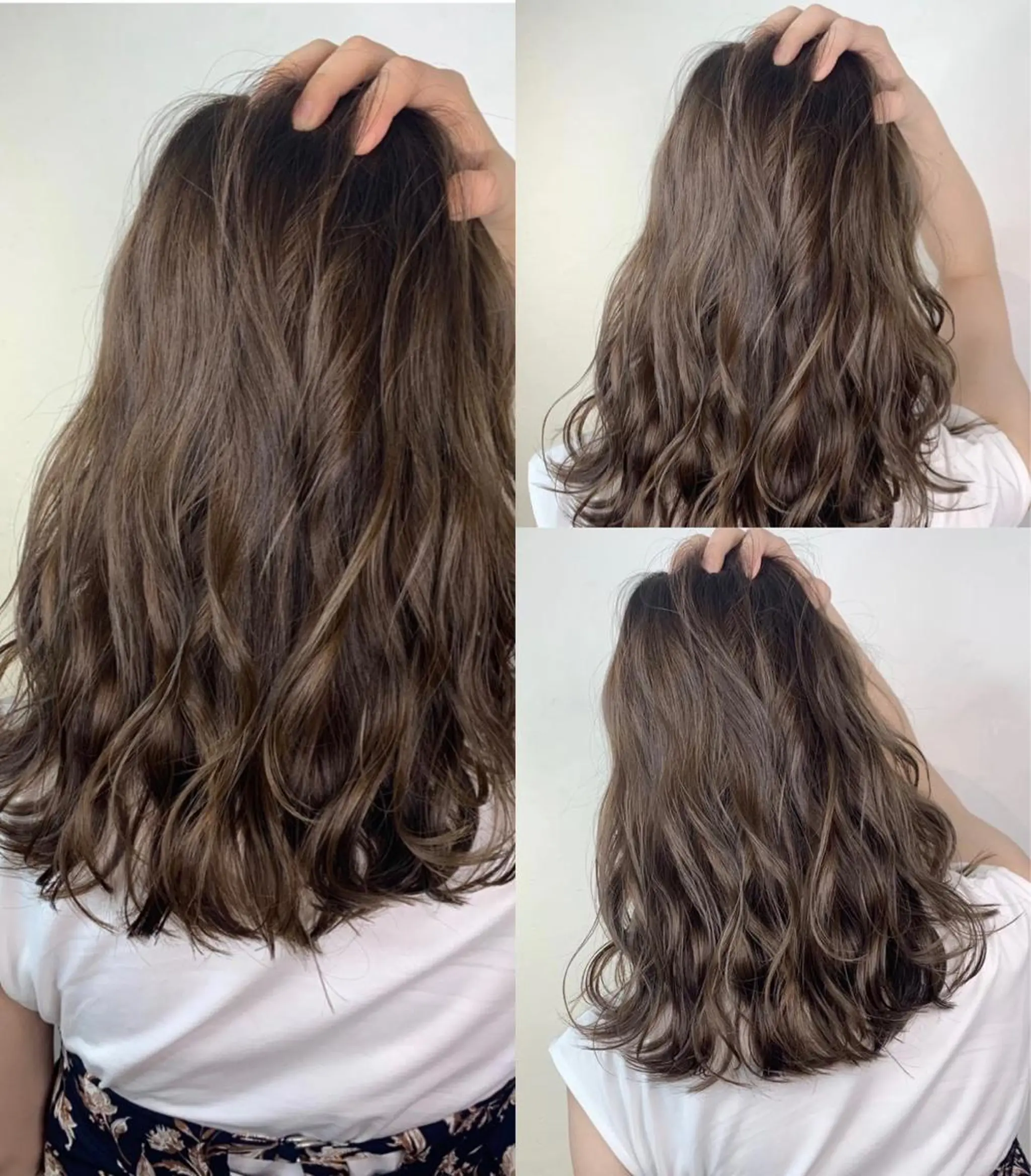 セミロング カラー _WHITE 高槻のヘアスタイル