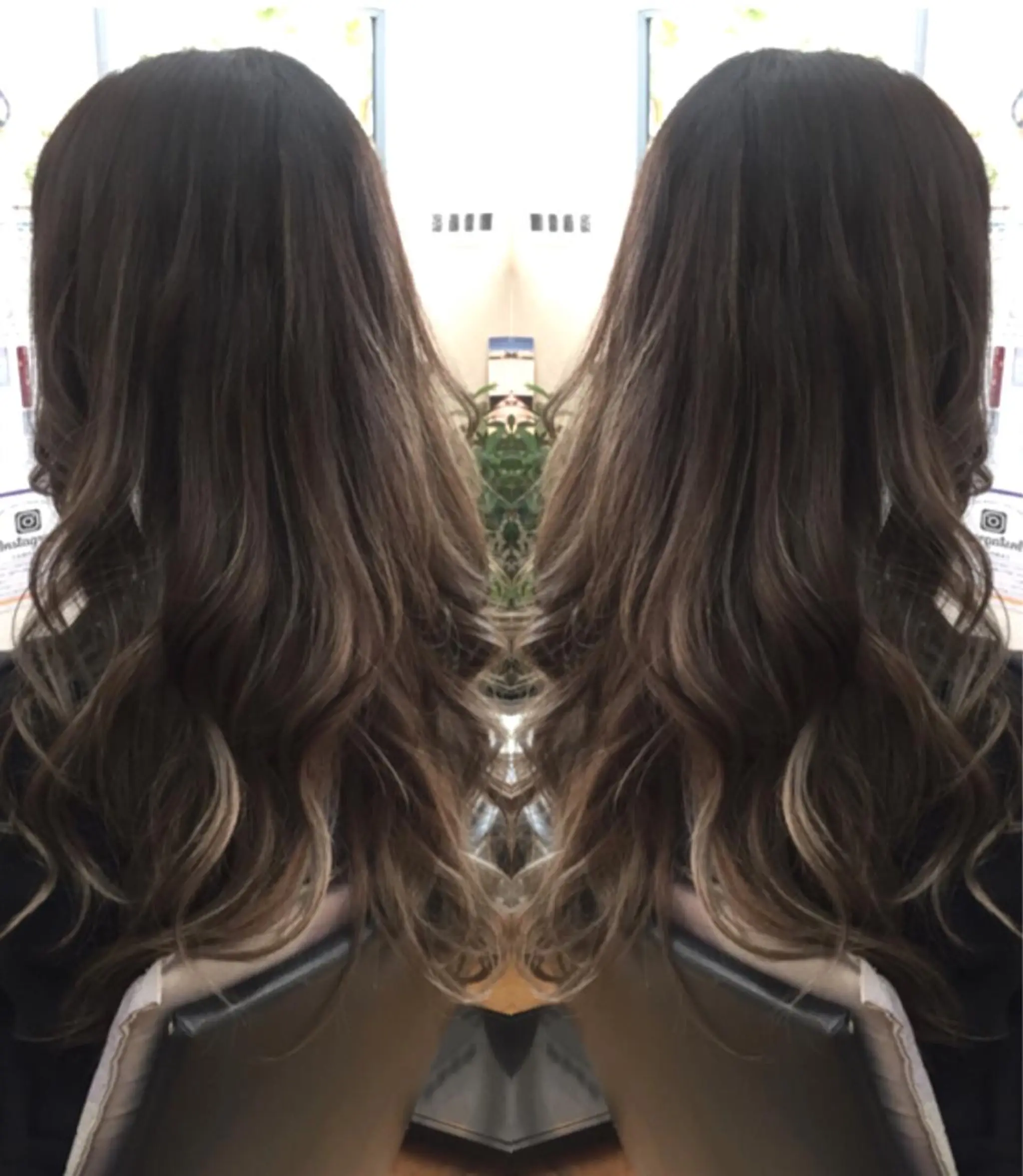 セミロング カラー ヘアアレンジ バレイヤージュ フォギーグレージュ グラデーションカラー グレージュ ハイライトカラー ヘアカラー 三輪 太一のヘアスタイル