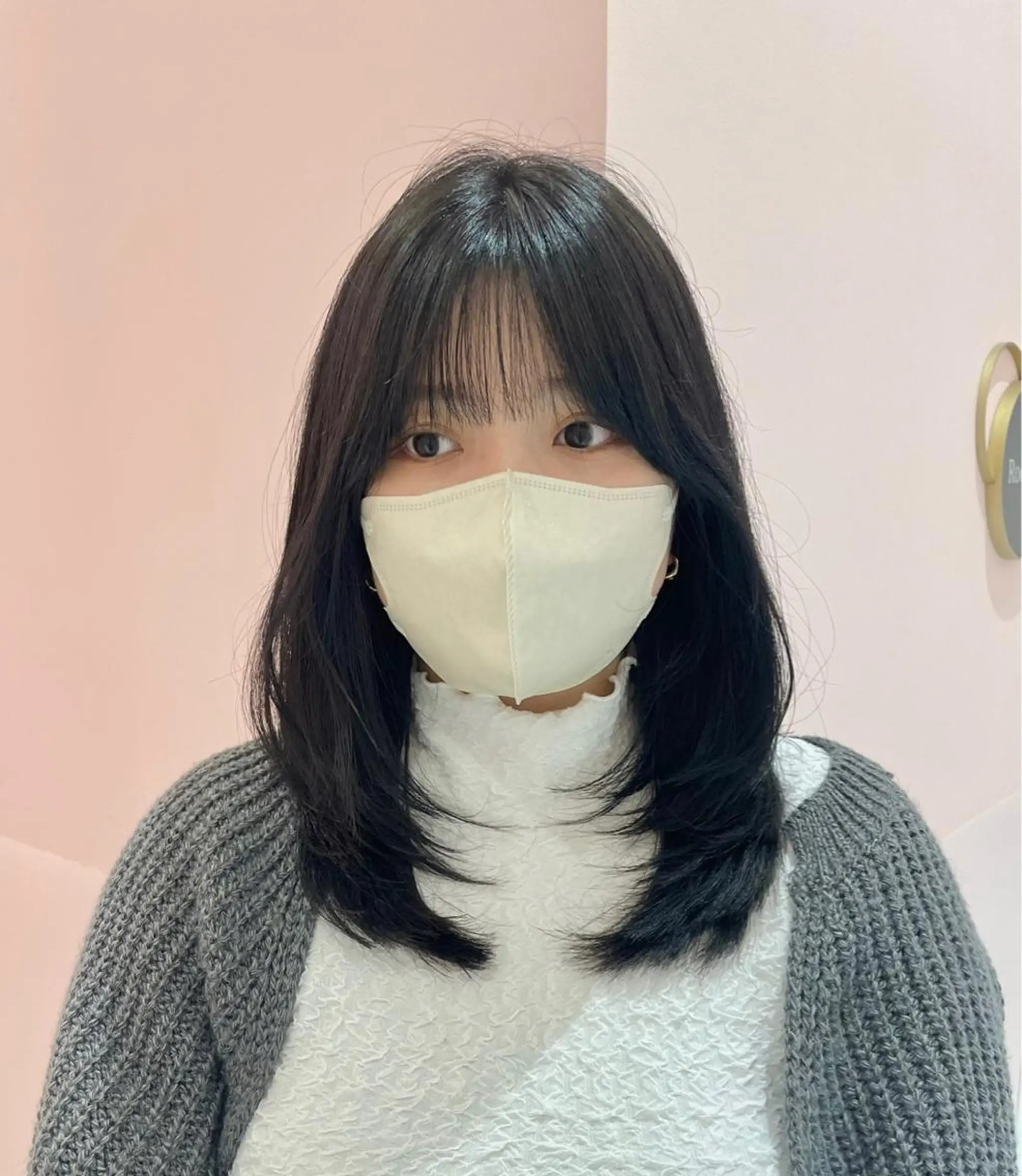 ミディアム ハイレイヤー 韓国風ヘア レイヤーカット カット ヘアカラー トリートメント ❤︎︎韓国ヘア❤︎︎ 𝑺𝒉𝒊𝒉𝒐のヘアスタイル