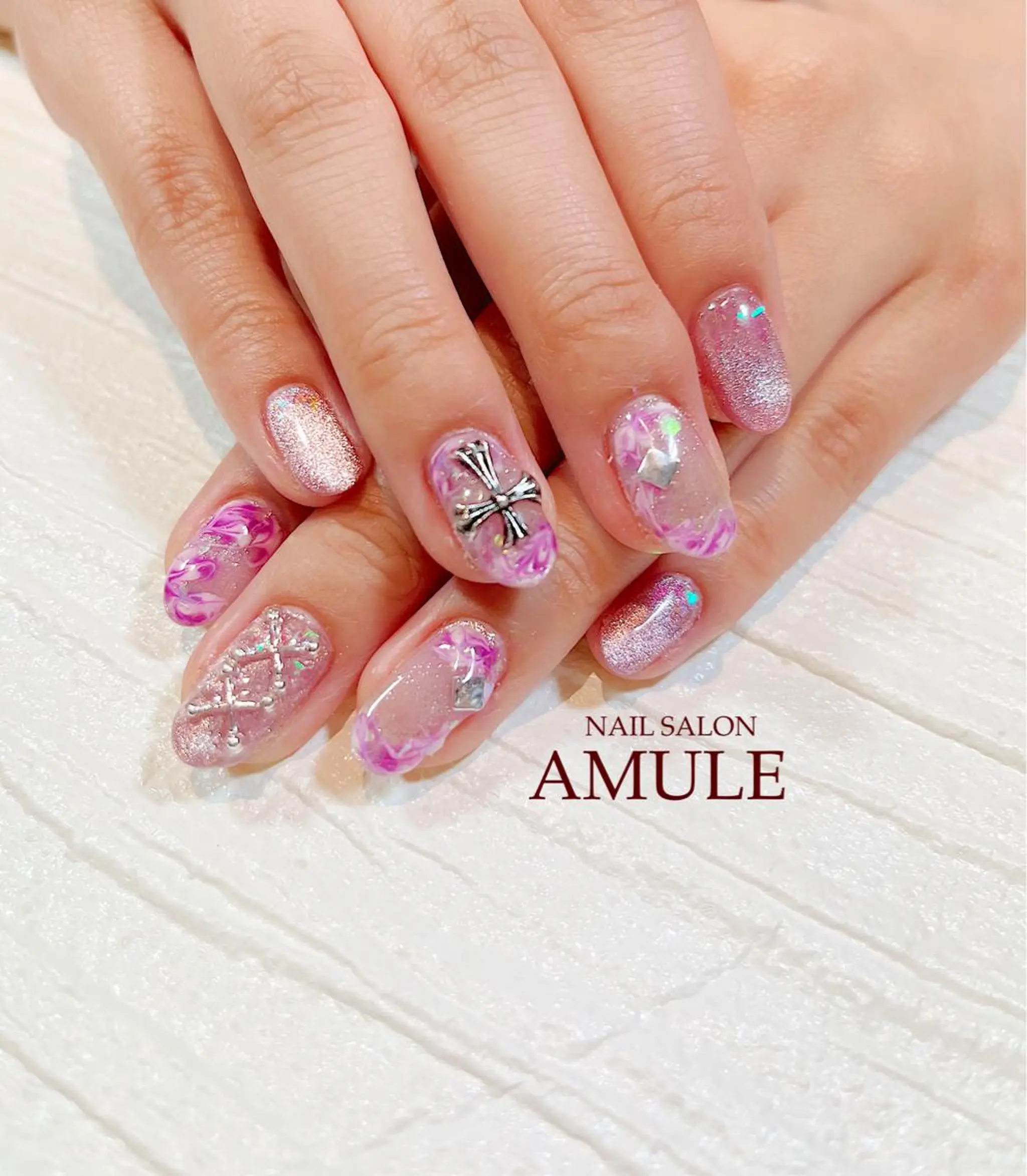 ネイル アートネイル 持ち込み ハンドネイル NAILSALON AMULEのネイルデザイン