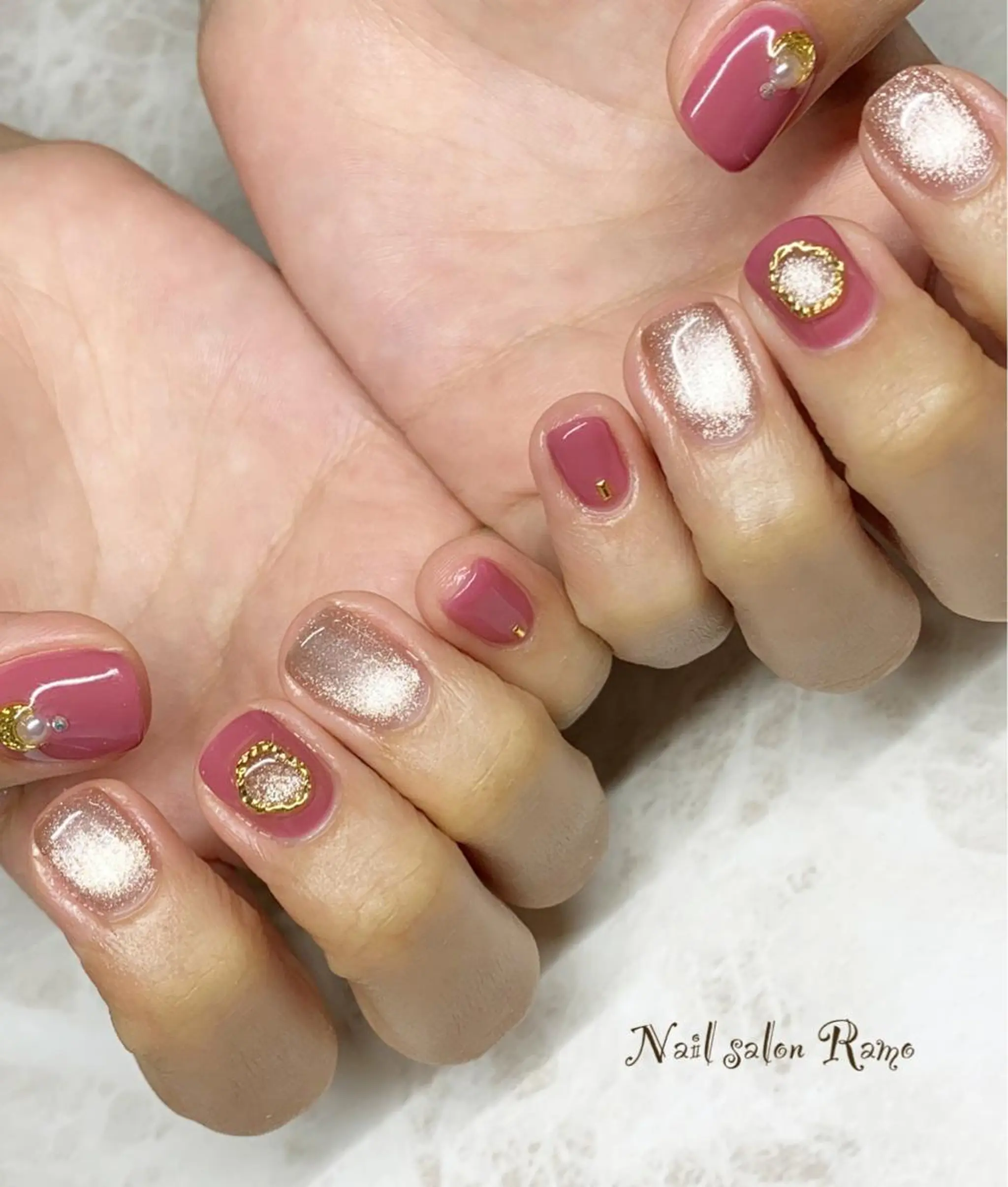 ネイル アートネイル ブルー ジェルネイル ワンカラーネイル パラジェル Nail salon Ramo所属・松田 祥子のネイルデザイン