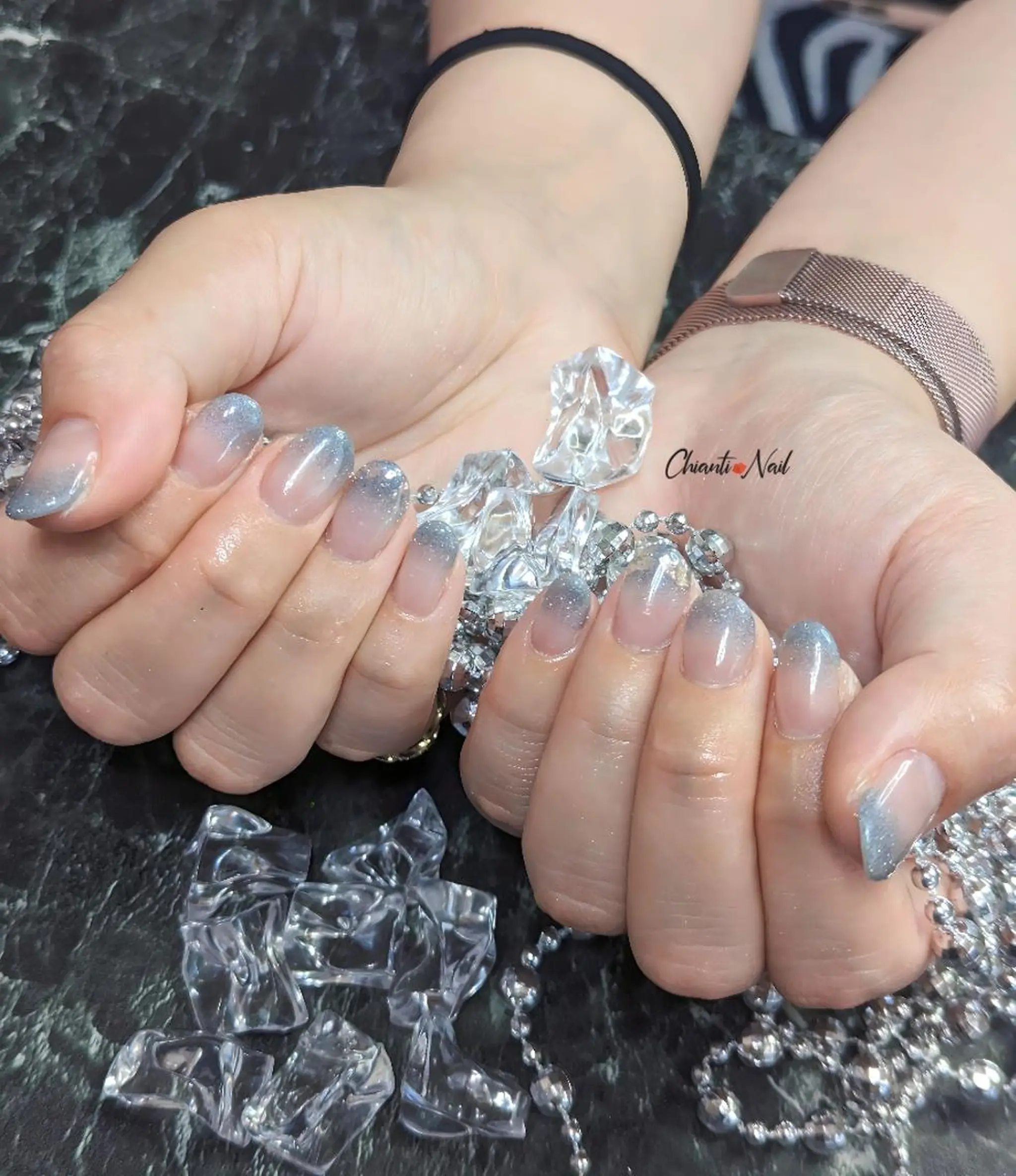 ネイル ブルー クリアネイル Chianti Nailのネイルデザイン