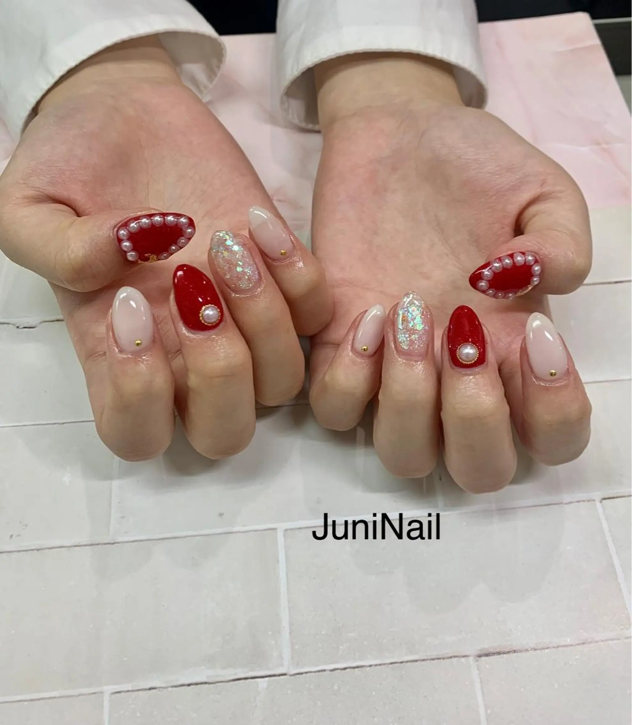 ネイル オーロラネイル クリアネイル フラッシュネイル フレンチネイル 氷ネイル・うるうるネイル ハンドネイル JuniNail 주니네일🇰🇷suのネイルデザイン