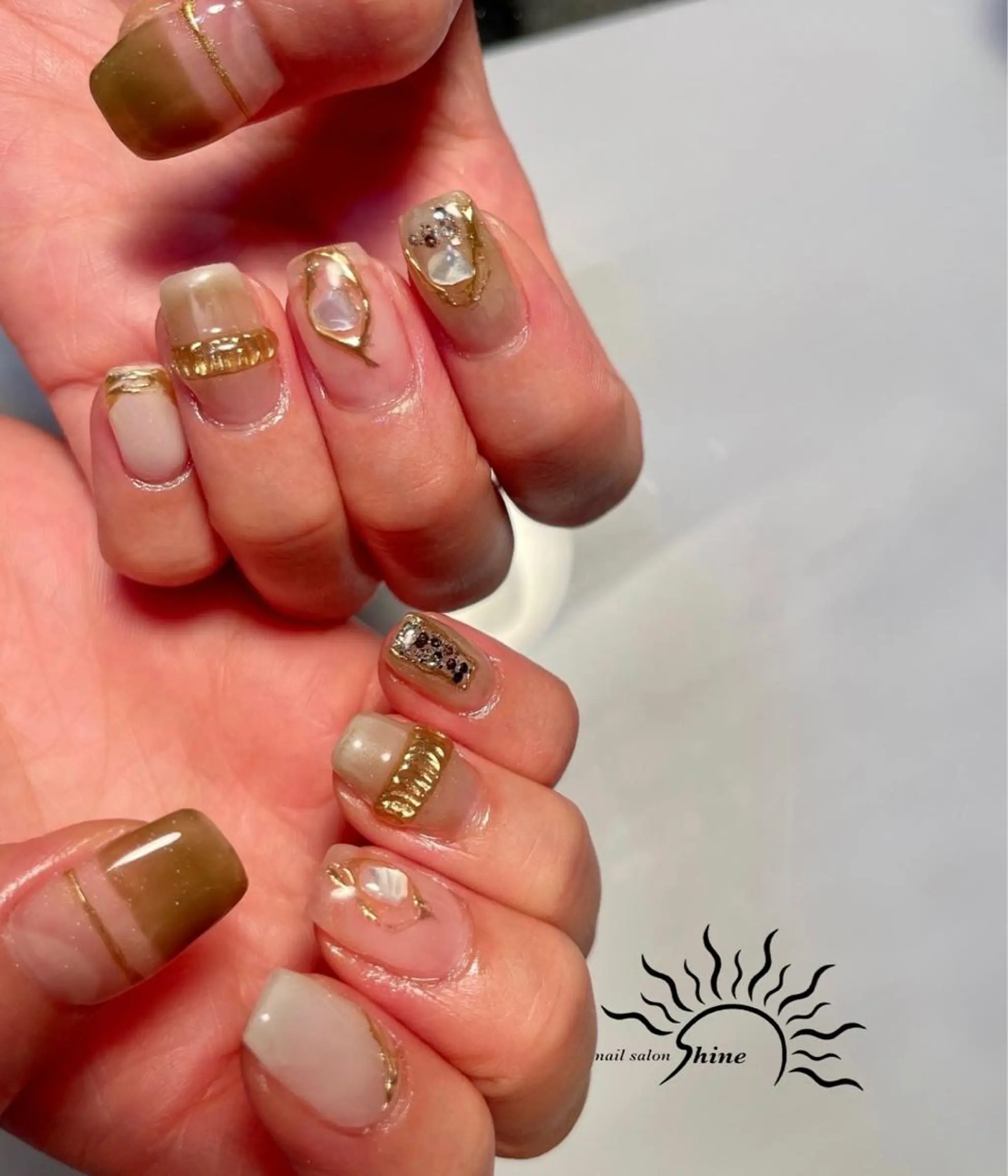 ショート ネイル 持ち込み ハンドネイル n.s _shineのネイルデザイン