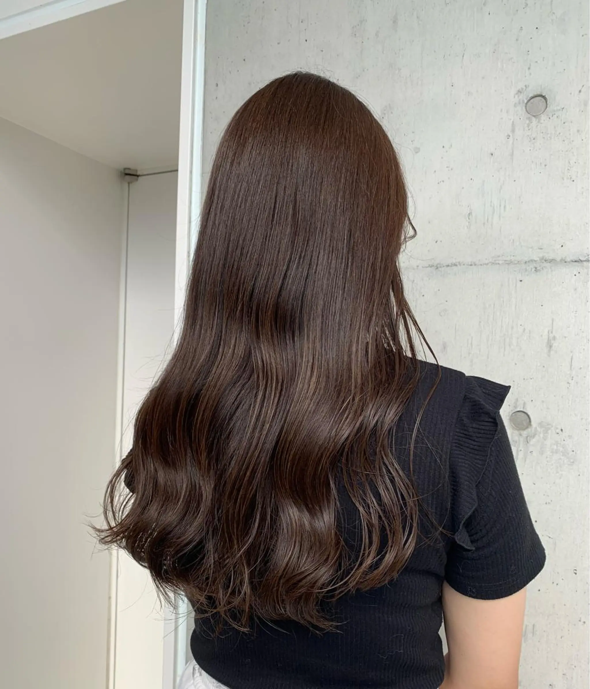 ロング カラー ヨシンモリ 韓国風ヘア カネコ ユカリのヘアスタイル