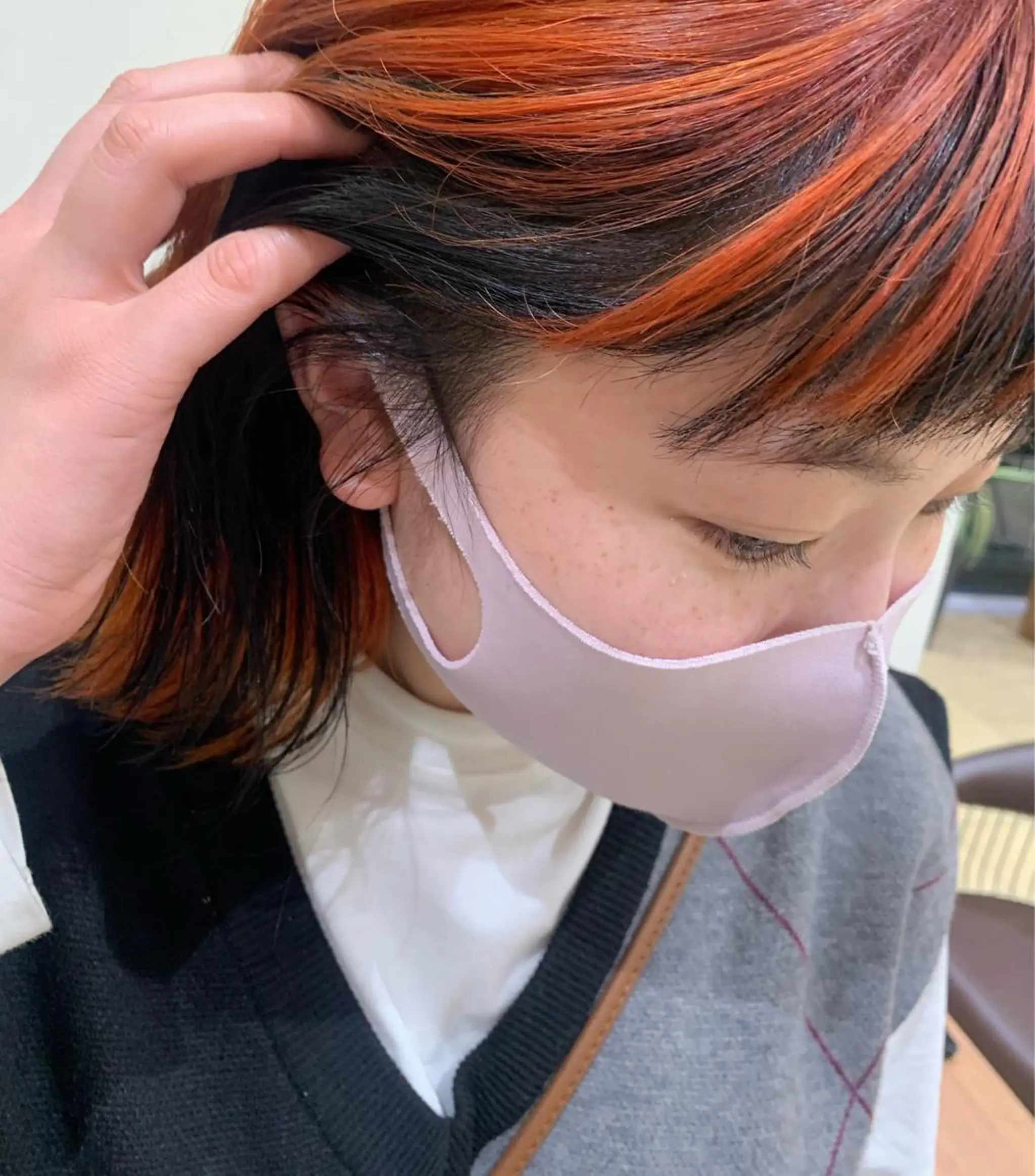 ミディアム カラー ブリーチ インナーカラー オレンジ Ammy 池袋所属・韓国ヘア&耳ツボ💎 池袋/himeriのその他イメージ