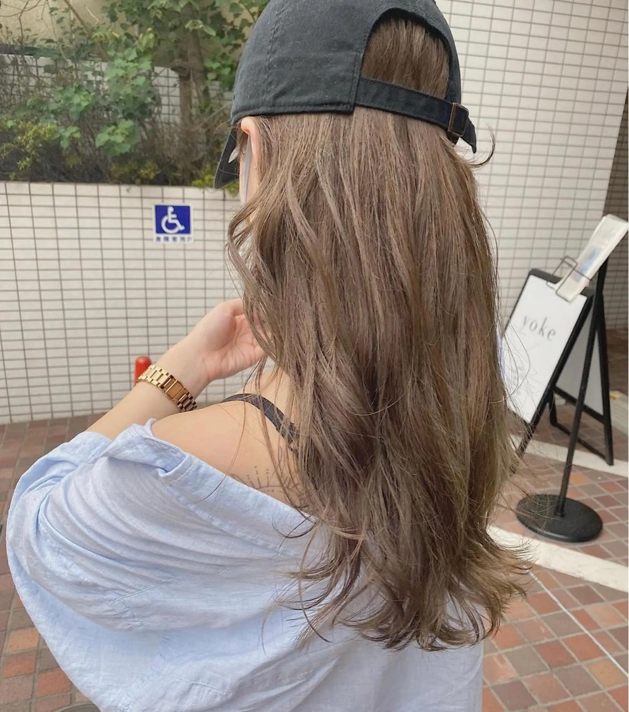 ロング ハイライト すぎもと さき⚡️ 朝ラク･*パーマのヘアスタイル