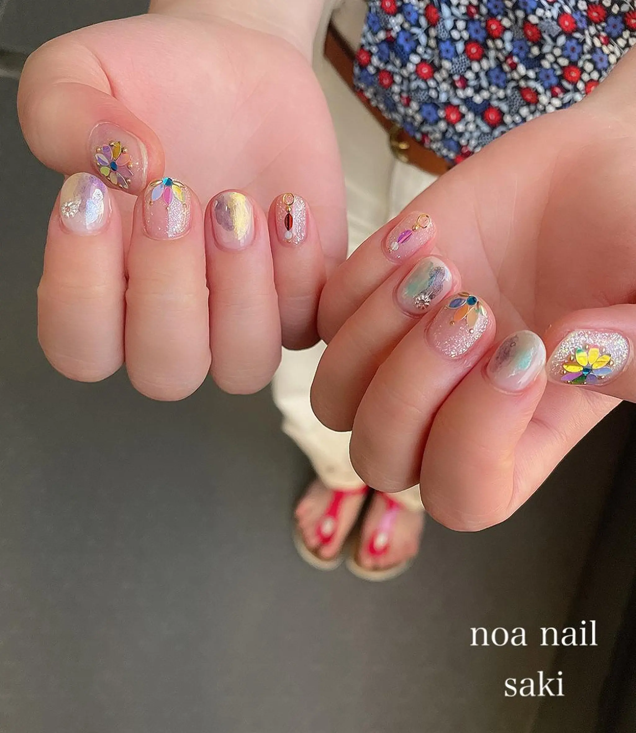 ネイル アートネイル オーロラネイル ジェルネイル 氷ネイル・うるうるネイル ミラーネイル nailsalon noa所属・nailsalon noaのネイルデザイン