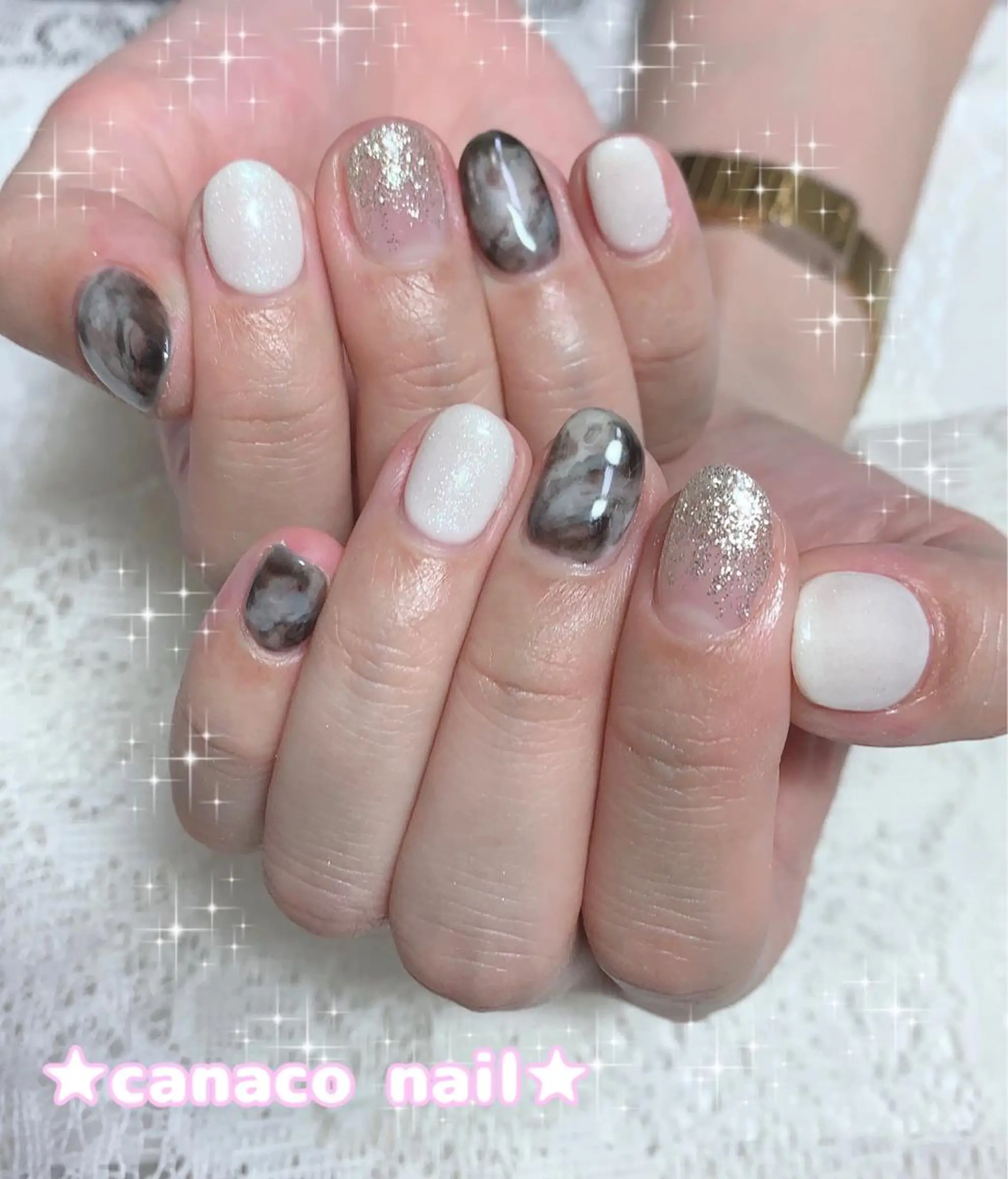 ネイル 大理石ネイル(マーブル) ハンドネイル ハンドケア Felice所属・ベテランネイル cnc  nailのネイルデザイン