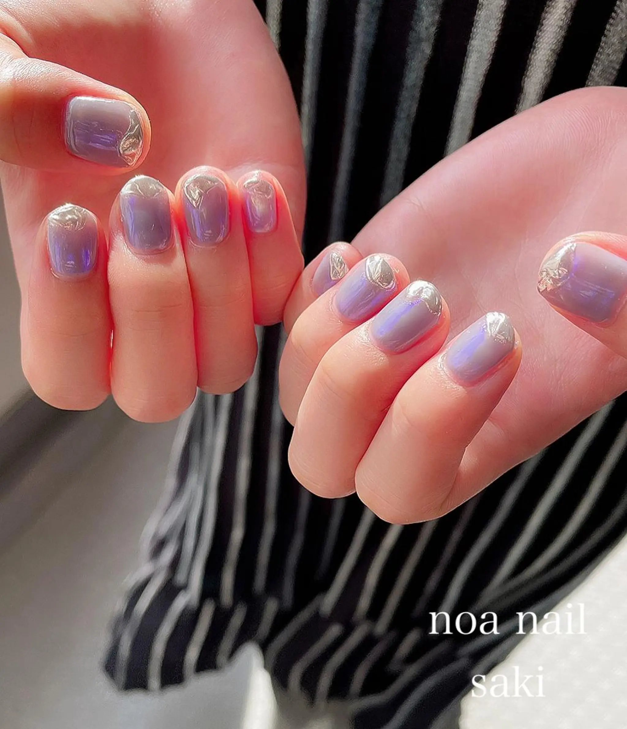 ネイル アートネイル オーロラネイル ジェルネイル 氷ネイル・うるうるネイル ミラーネイル nailsalon noa所属・nailsalon noaのネイルデザイン