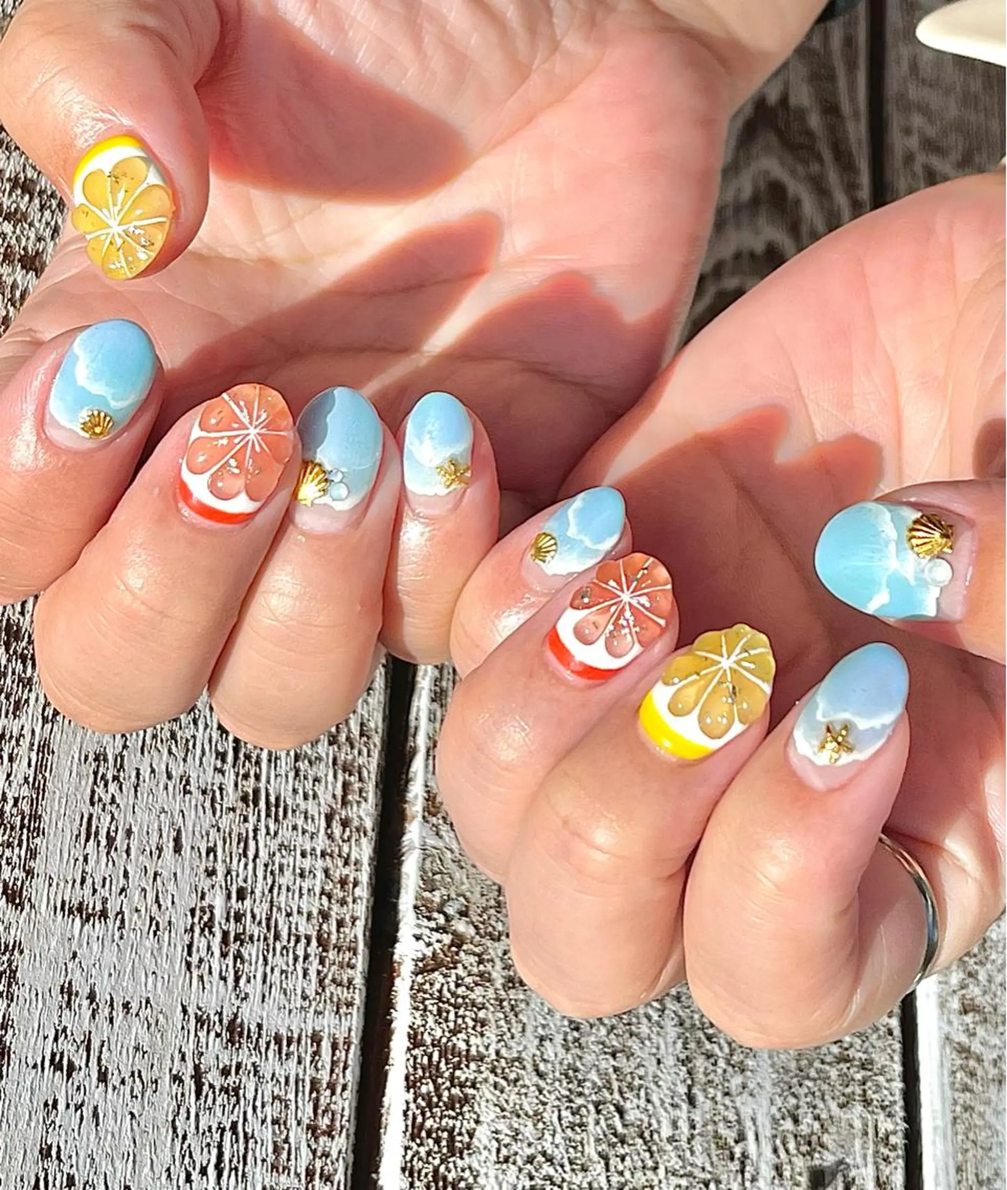 ネイル 夏ネイル ハンドネイル フットネイル para ☀︎ sol by BECK所属・Para Sol nail　Maoのネイルデザイン
