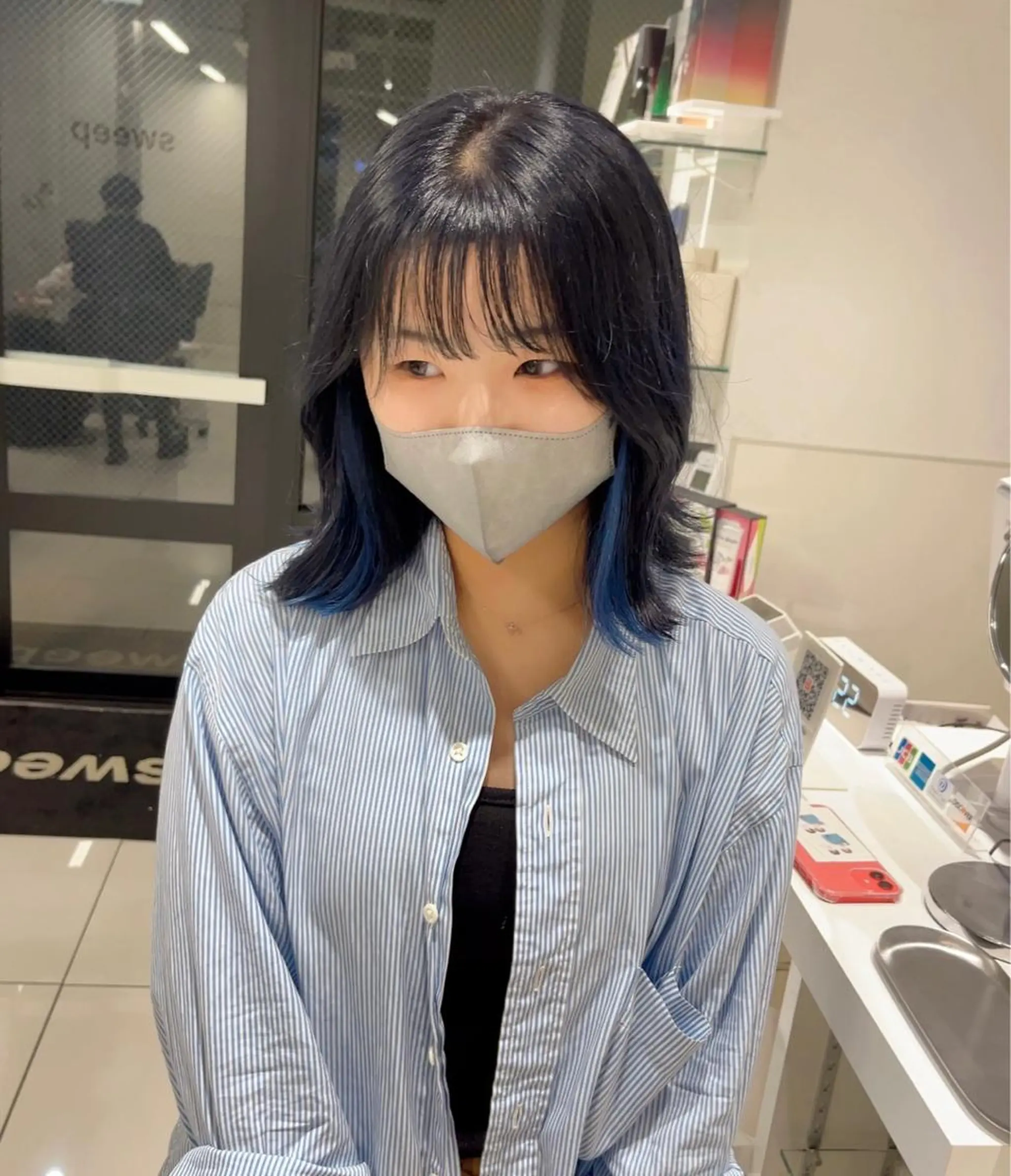 ミディアム カラー ブリーチ りおな/エクステ /ミルクティーカラーのヘアスタイル