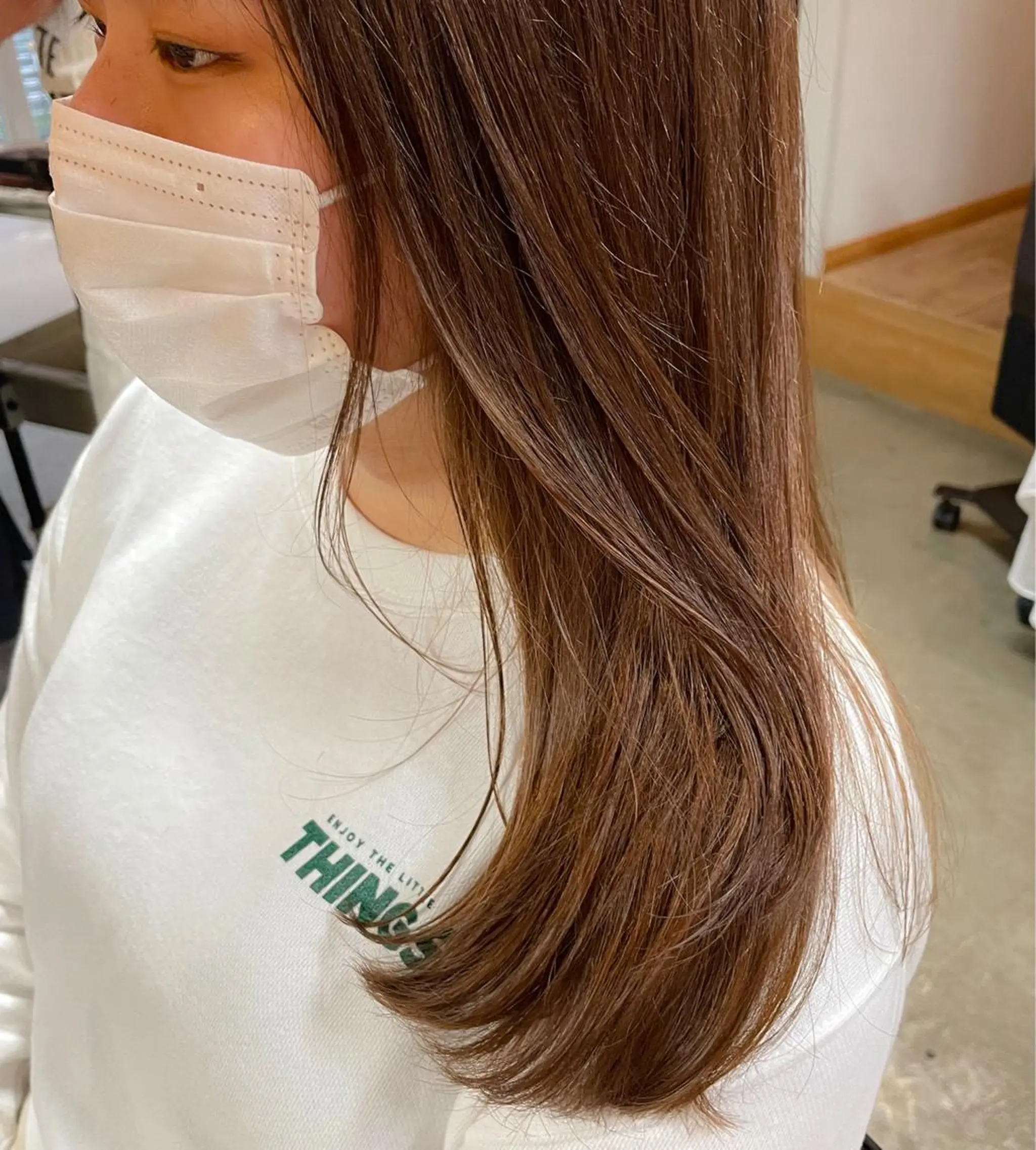 セミロング カラー パーマ ヘアアレンジ ベージュカラー entality lit所属・暖色ボブ 🍊rikakoのヘアスタイル