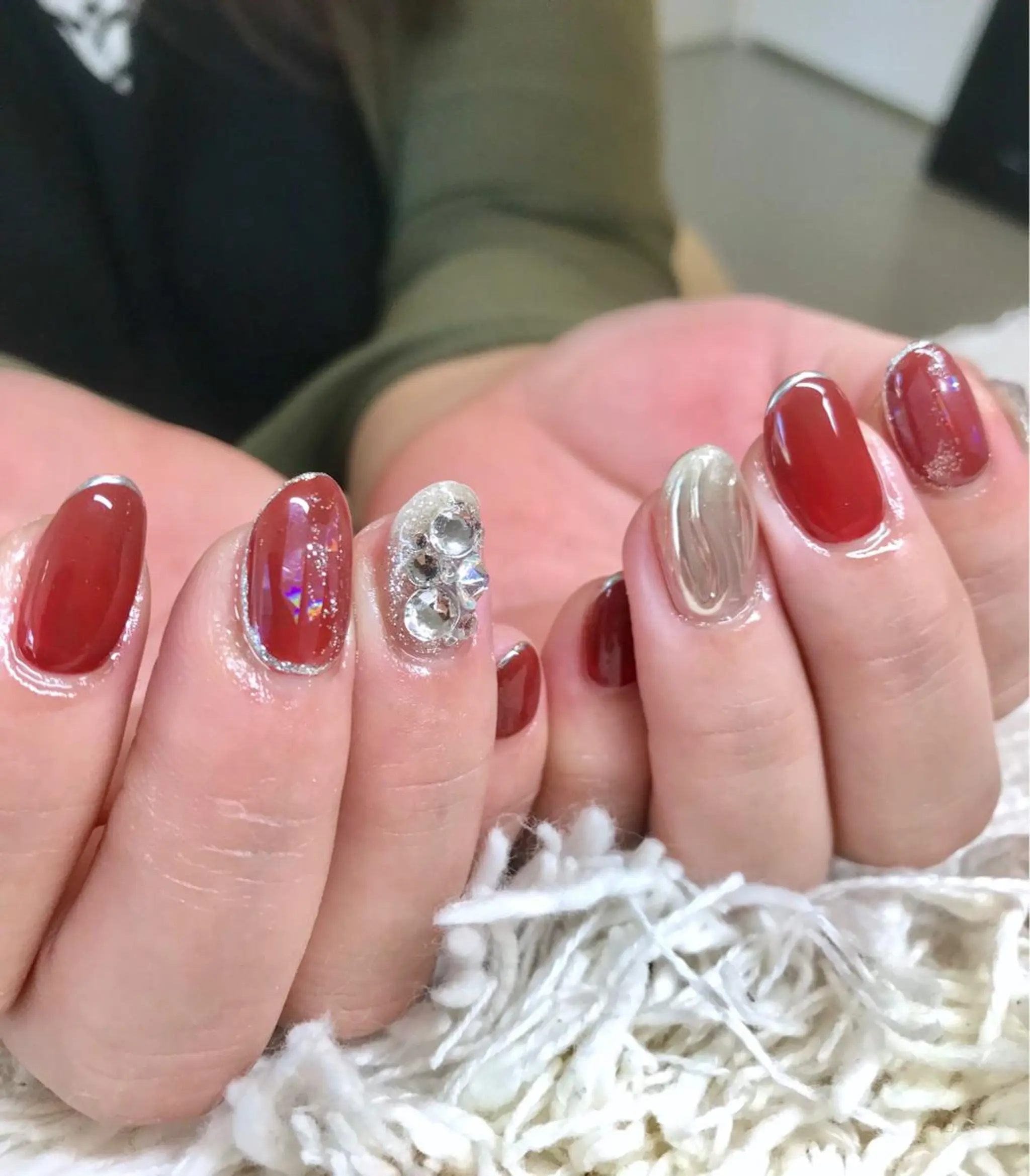 ショート カラー パーマ ヘアアレンジ ネイル マツエク・マツパ ブラウンカラー レッドカラー レッドブラウン カラーマツエク ブラウン nail&eye Aoのマツエク・マツパデザイン