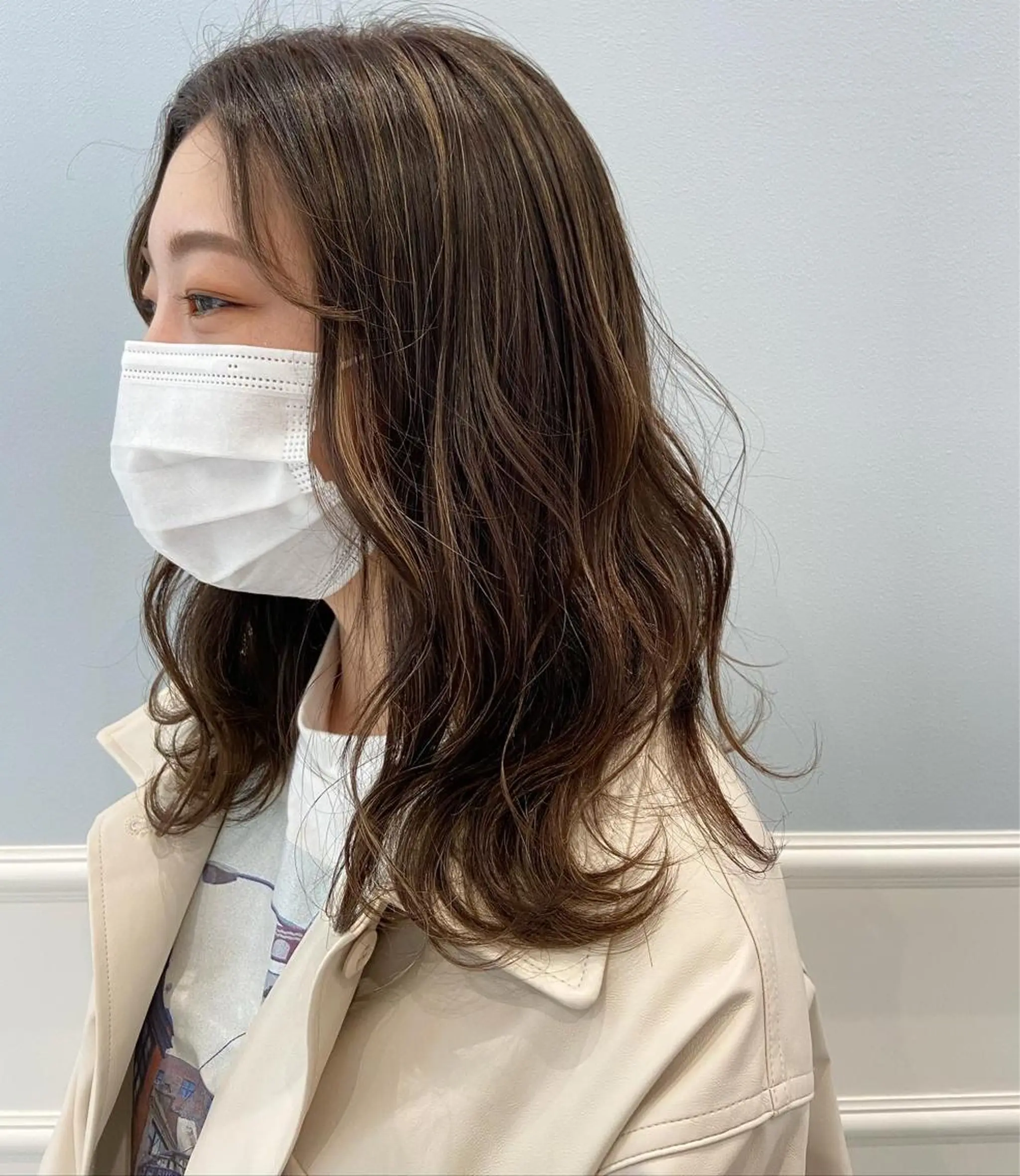 ミディアム カラー ヘアカラー 透明感カラー 松田晃代のヘアスタイル