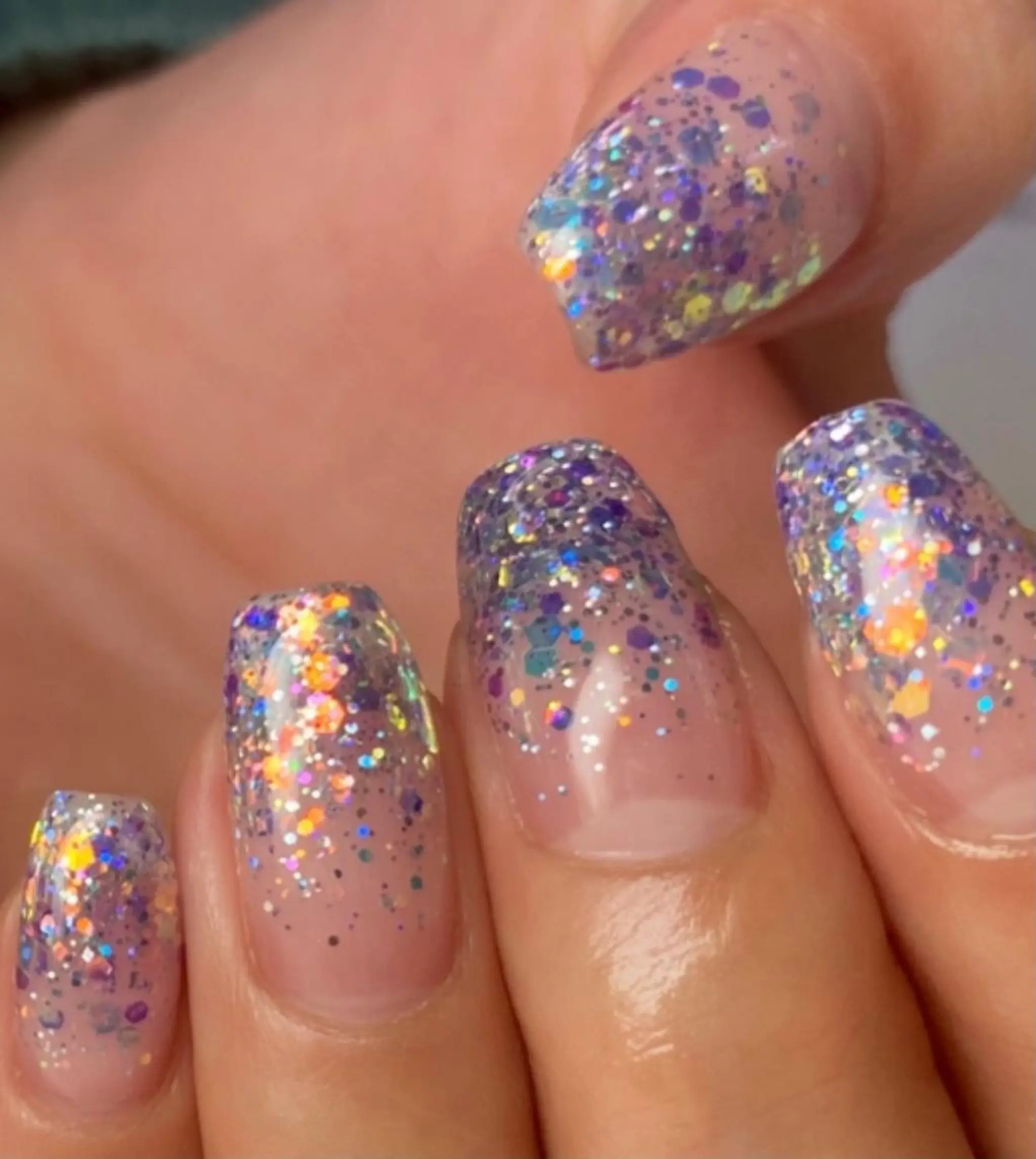 ネイル クリアネイル グラデーション ラメ(グリッター) ラメグラデーション ハンドネイル フットネイル matao nailのネイルデザイン