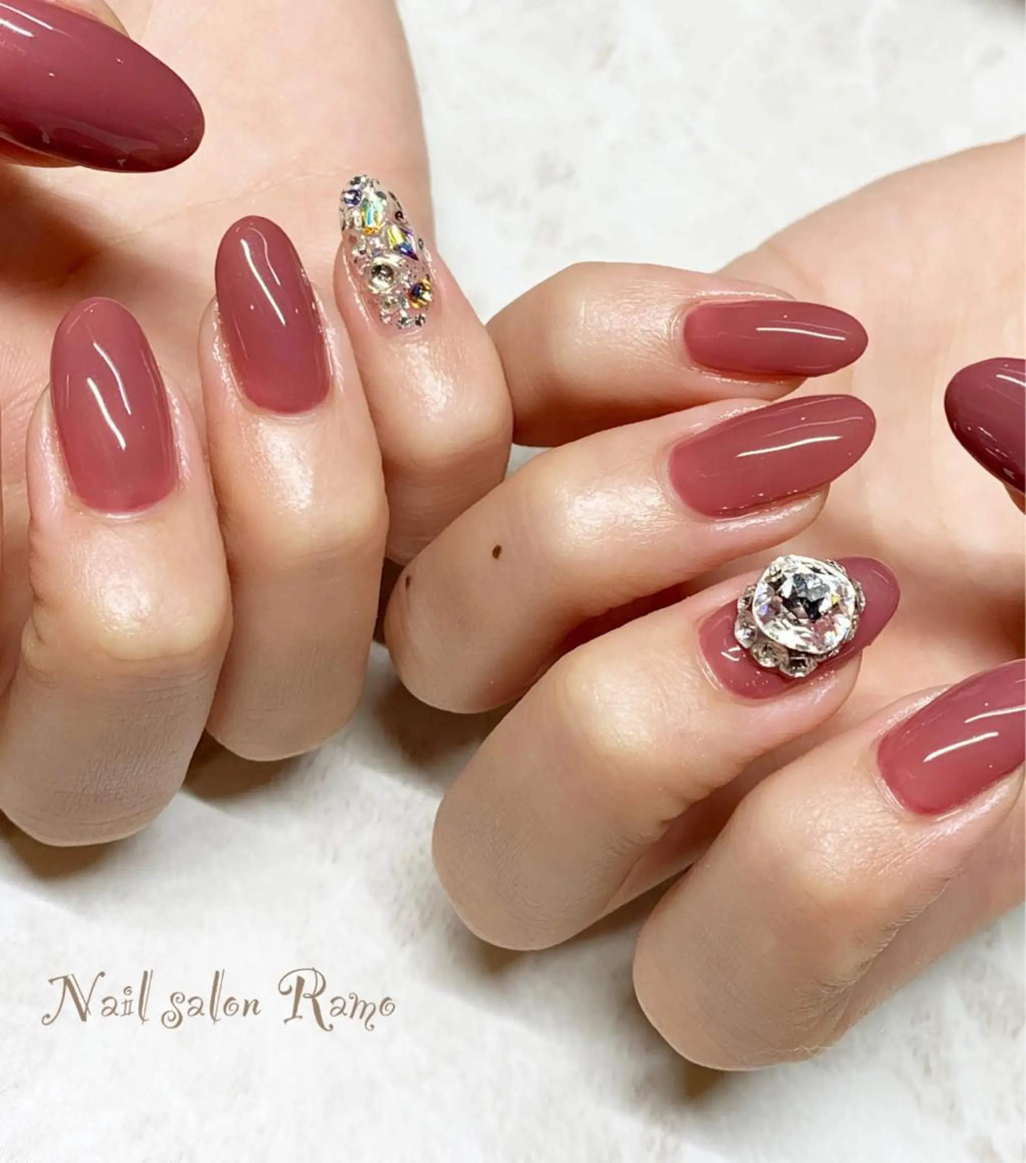 ネイル アートネイル ブルー ジェルネイル ワンカラーネイル パラジェル Nail salon Ramo所属・松田 祥子のネイルデザイン
