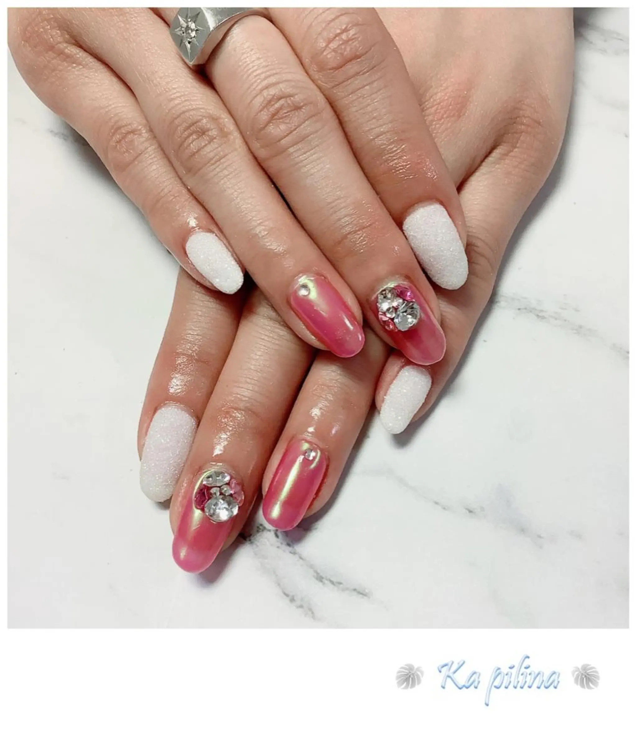 ネイル オーロラネイル ミラーネイル Nail salon Ka pilinaのネイルデザイン