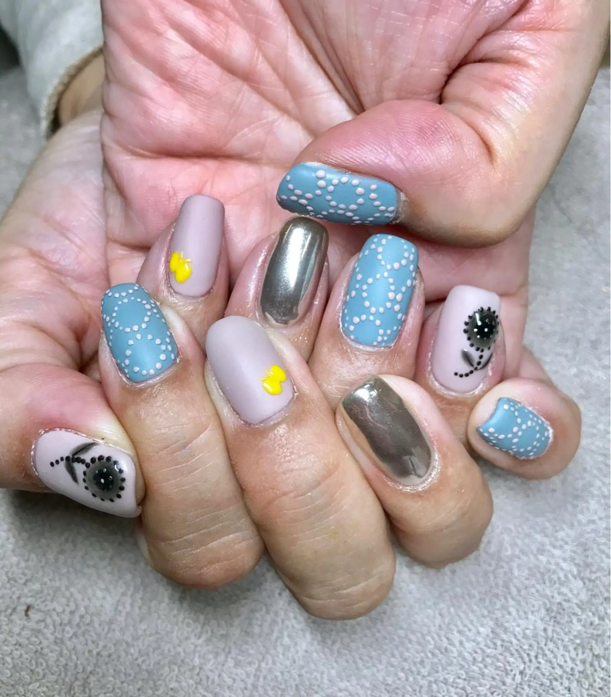 セミロング カラー パーマ ヘアアレンジ ネイル マツエク・マツパ マットネイル nail&eye Aoのマツエク・マツパデザイン