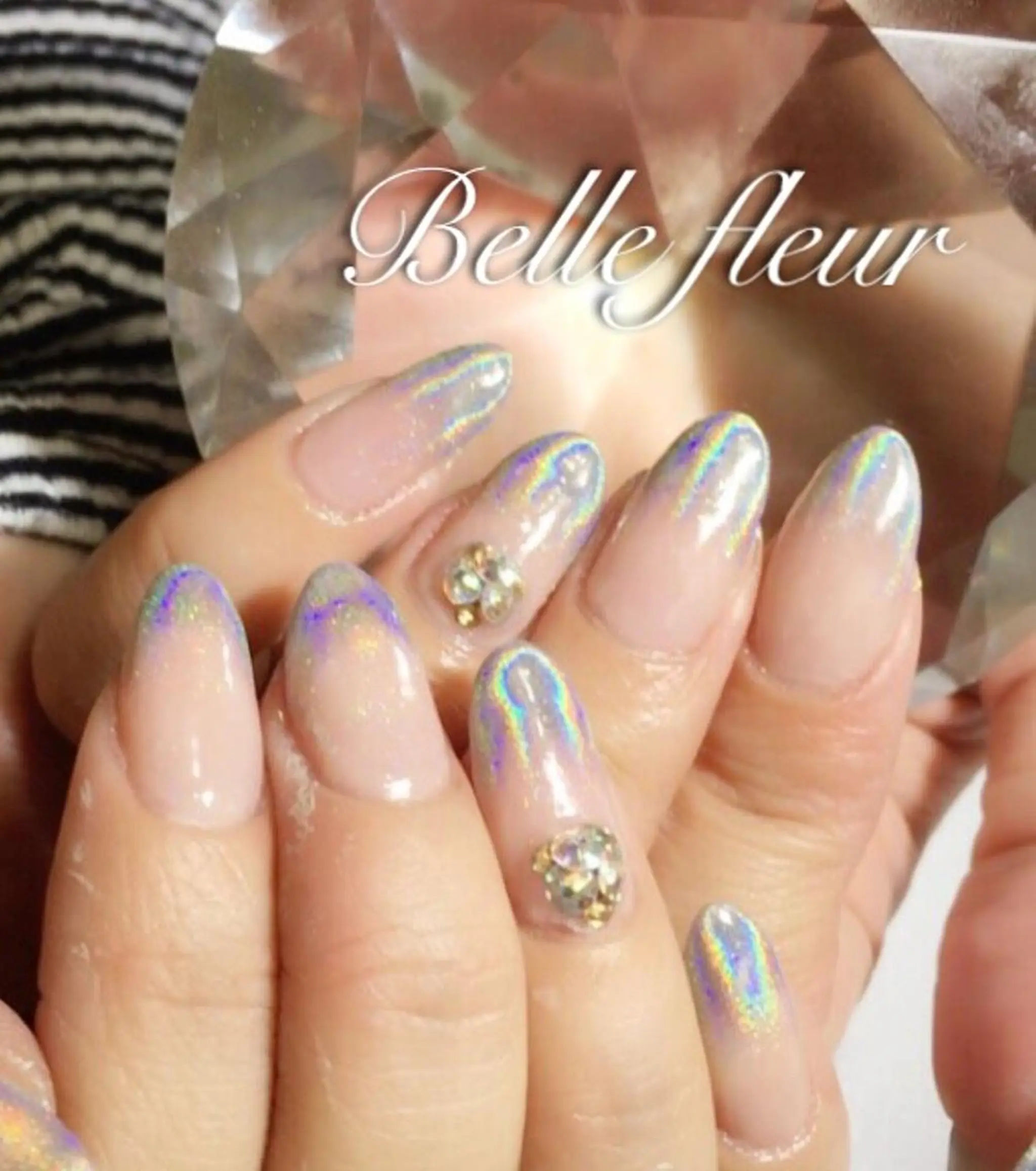 セミロング ネイル グラデーション Belle fleurのネイルデザイン