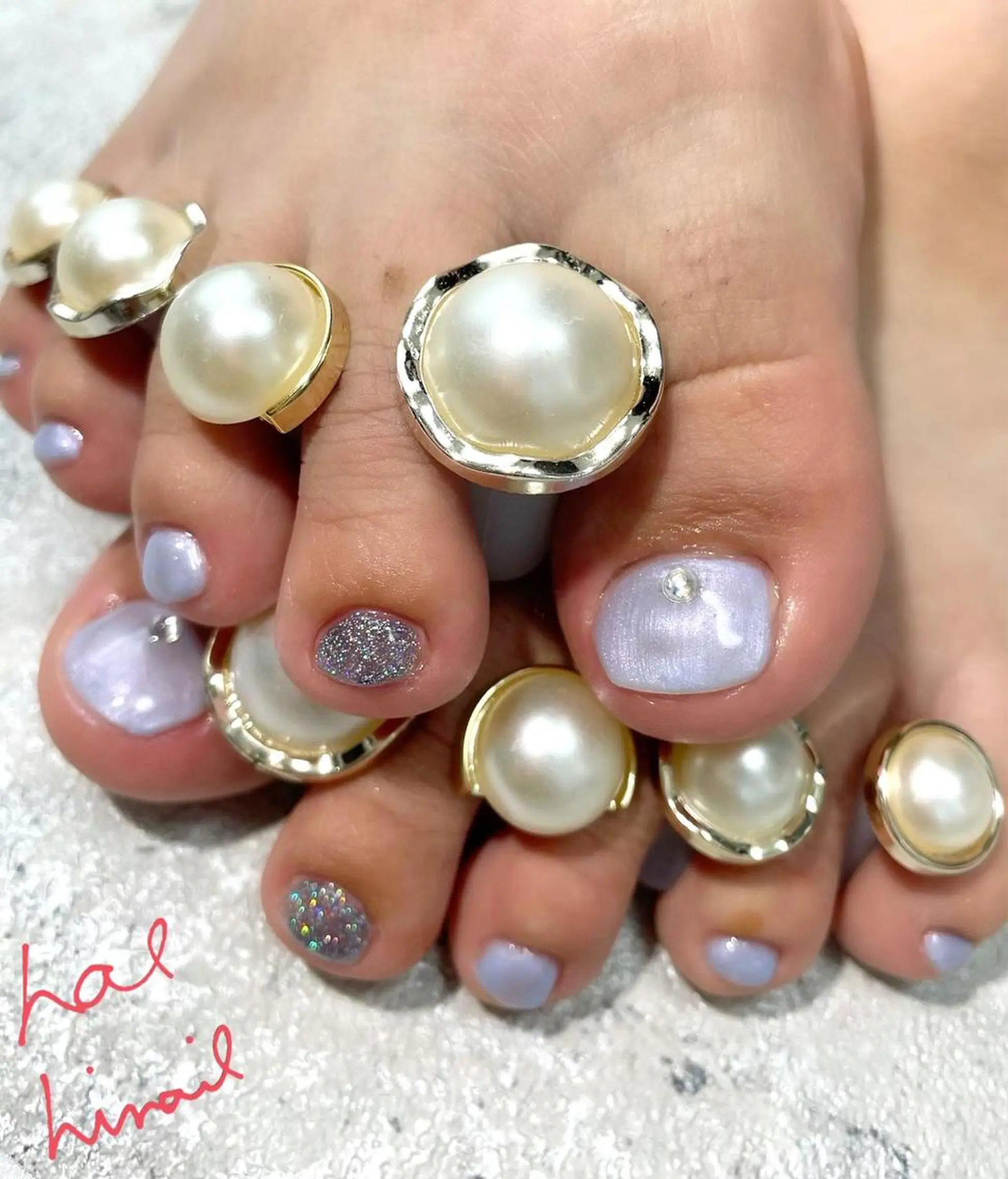 ネイル フットネイル パープル はるひな ねいるのネイルデザイン