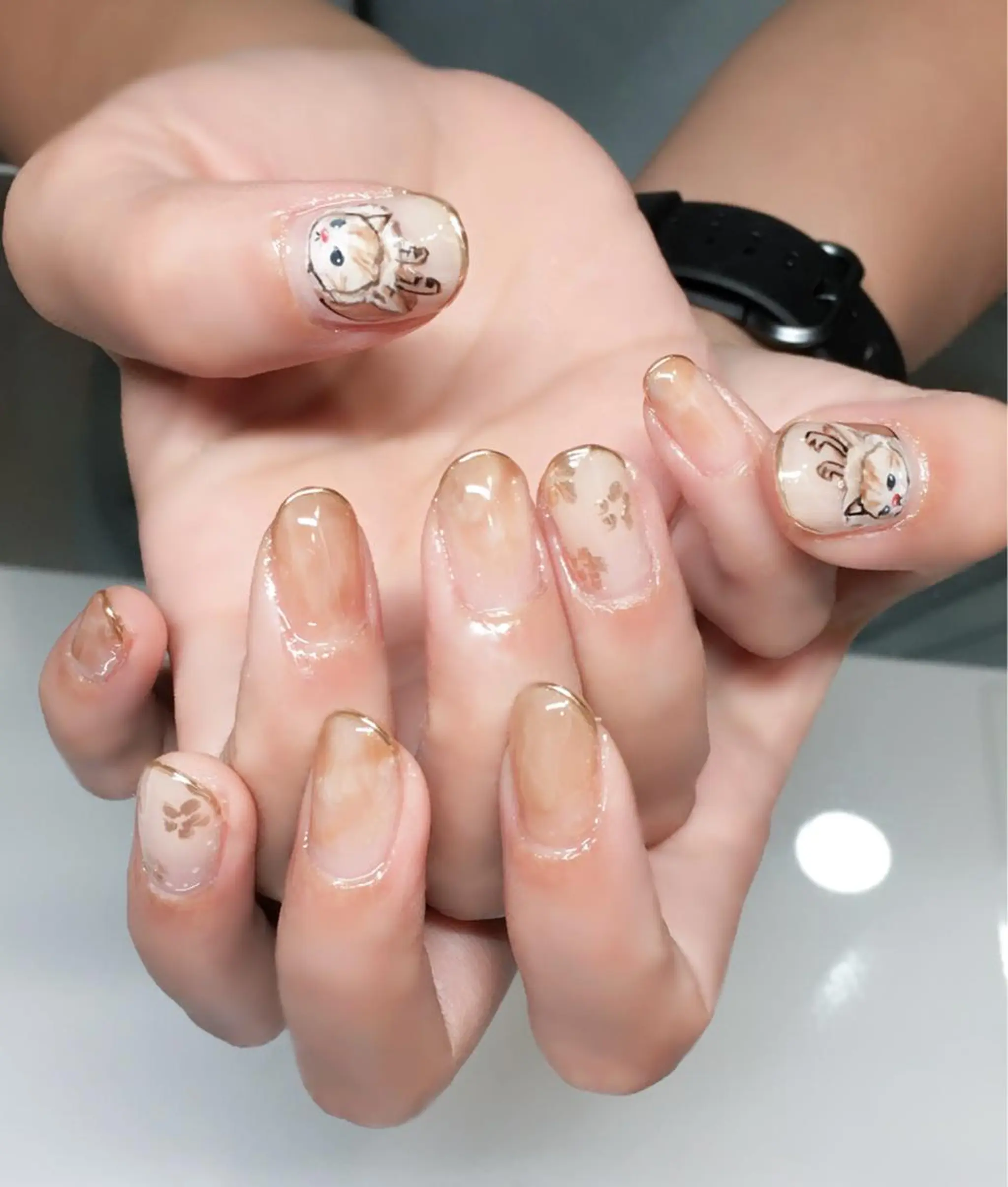 ネイル アートネイル ジェルネイル キラキラネイル 持ち込み ニュアンスネイル Nyanco Nailのネイルデザイン
