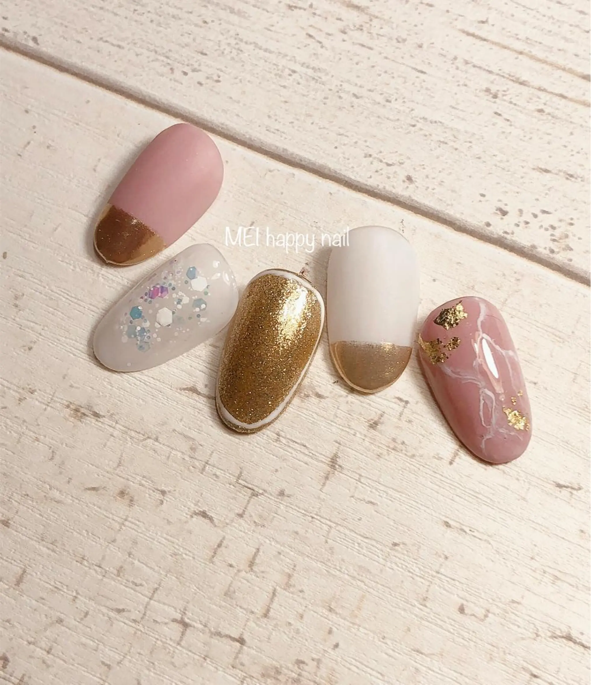 ネイル 北浦和 自爪育成ケアのネイルデザイン