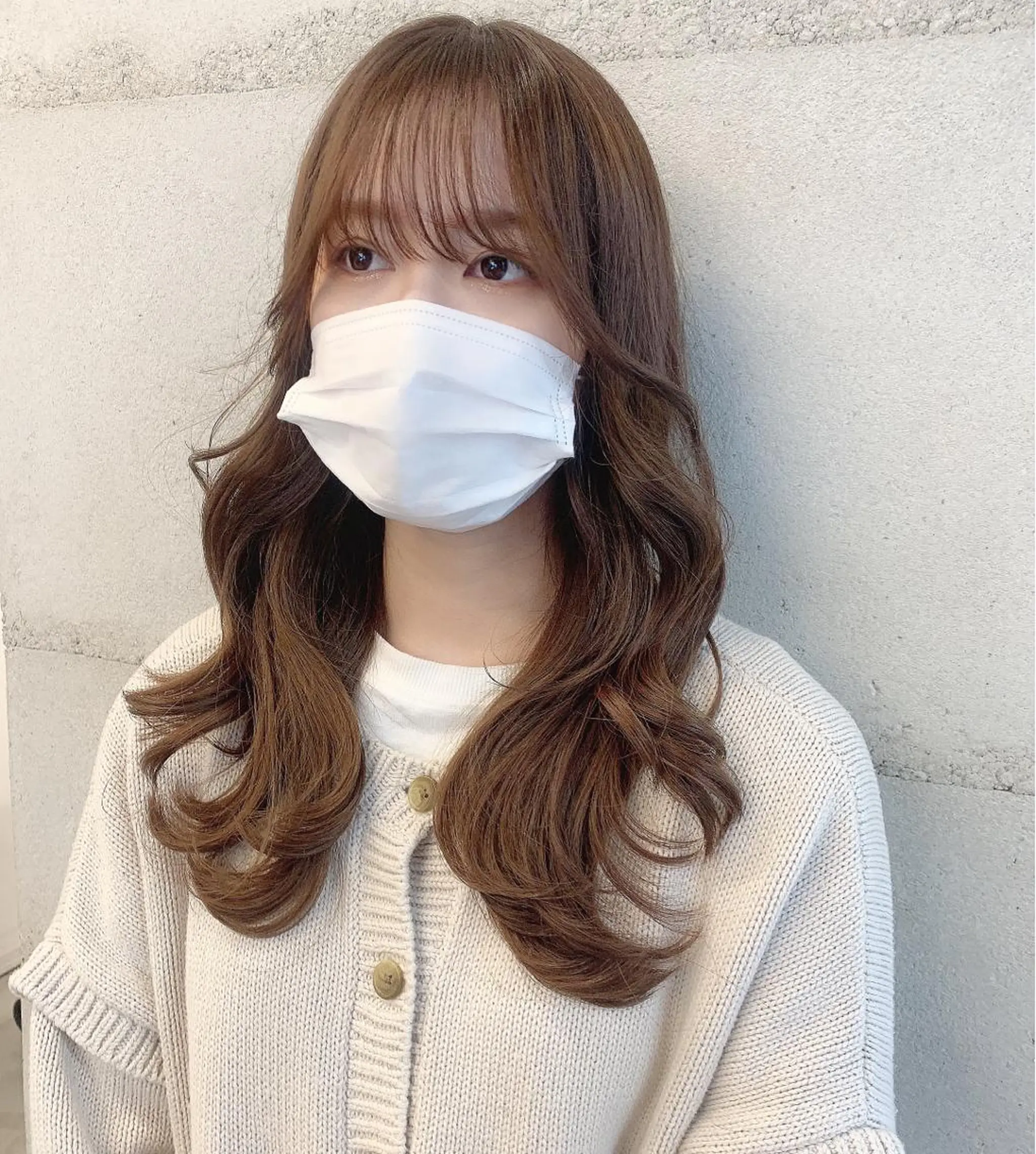 ミディアム カラー ミディアムパーマ ベージュカラー ブリーチ ケアブリーチ ダブルカラー 透明感/オリーブ/ グレージュ/YUKAのヘアスタイル