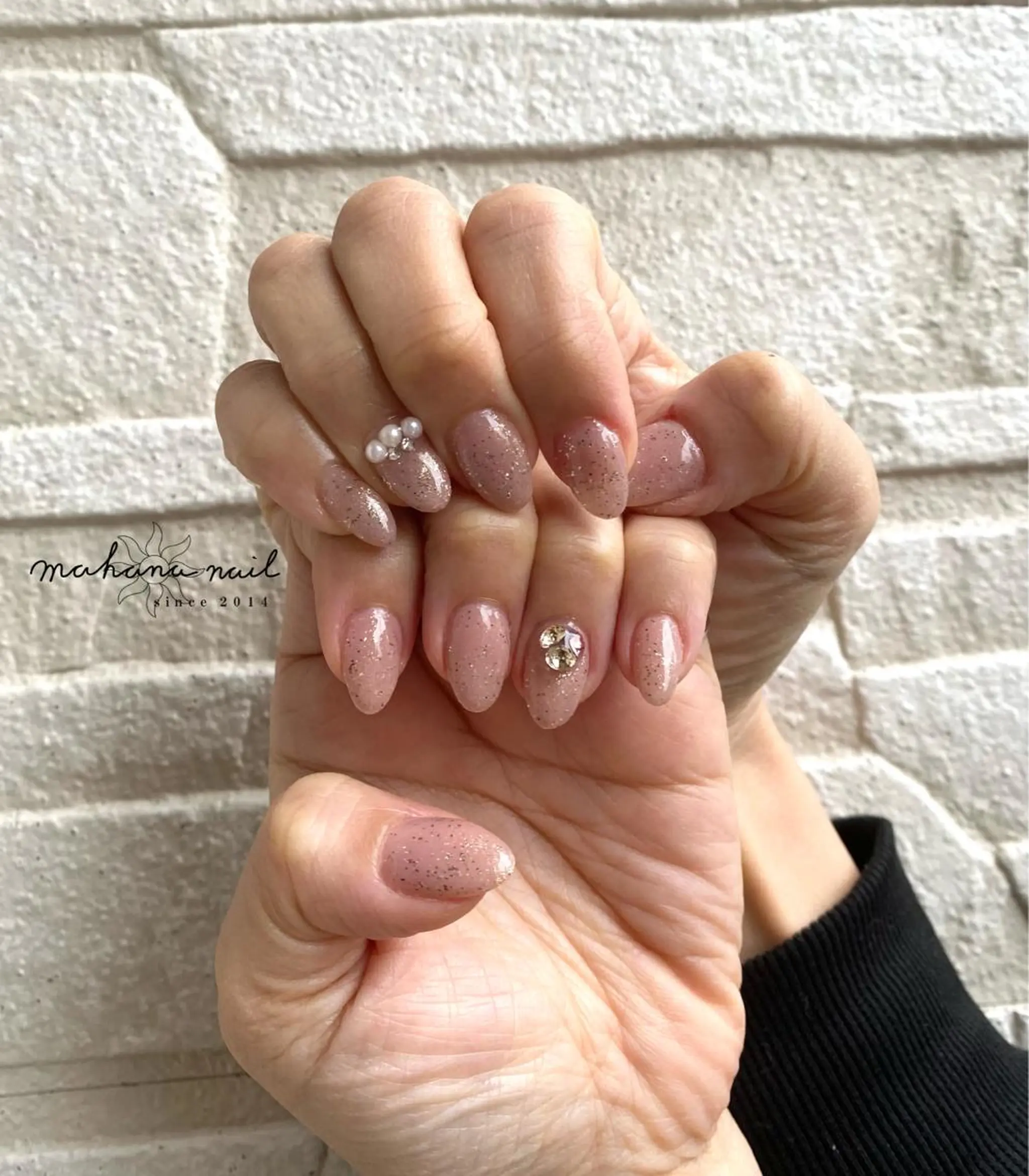 ネイル ラメ(グリッター) ワンカラーネイル mahana nailのネイルデザイン