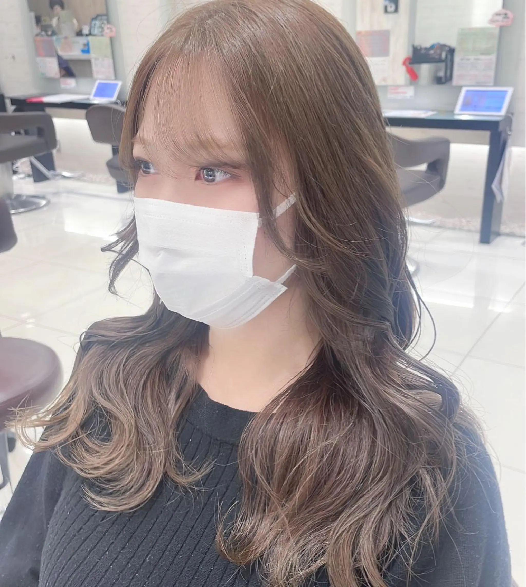 ロング ヘアカラー トリートメント EARTH 山﨑龍馬のヘアスタイル