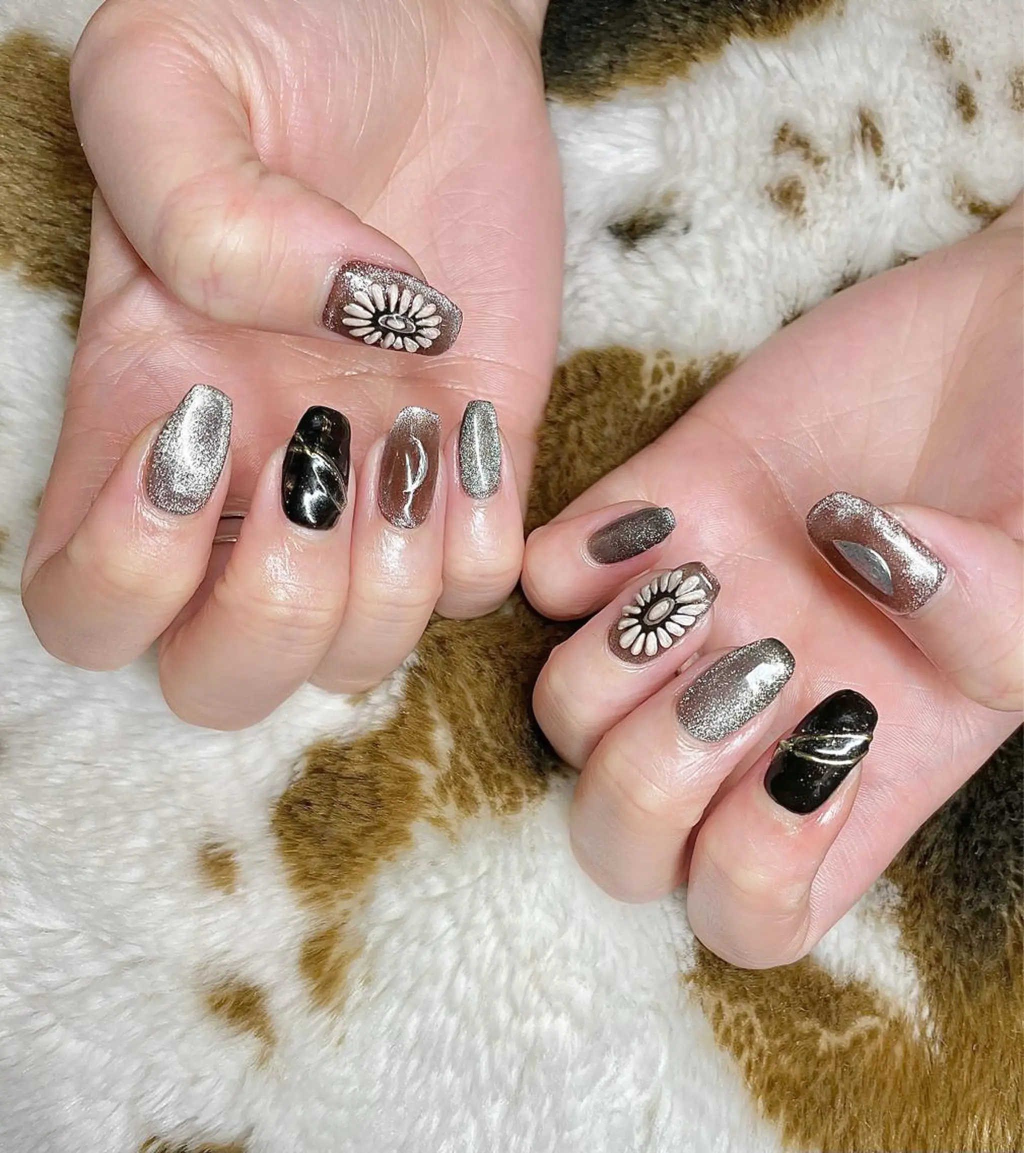 ショート カラー パーマ ヘアアレンジ メンズ キッズ ネイル マツエク・マツパ 黒髪 ブラウンカラー カラーマツエク ブラウン nail&eye Aoのマツエク・マツパデザイン