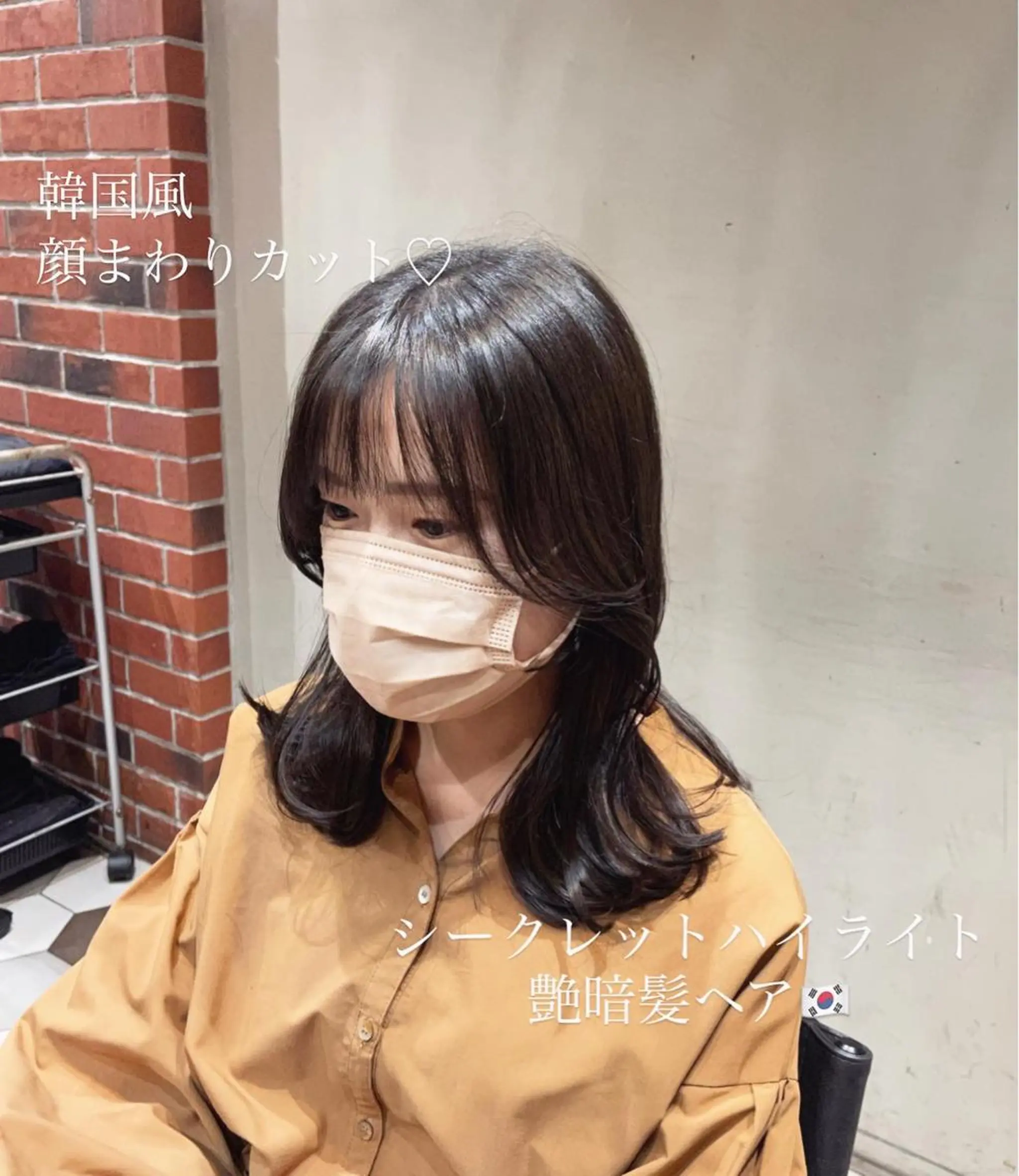 セミロング カラー ヘアアレンジ ハイライトカラー くびれヘア ハイライト 韓国風ヘア カット ヘアカラー トリートメント 酸性縮毛矯正🧴韓国 レイヤー/髪質改善のヘアスタイル