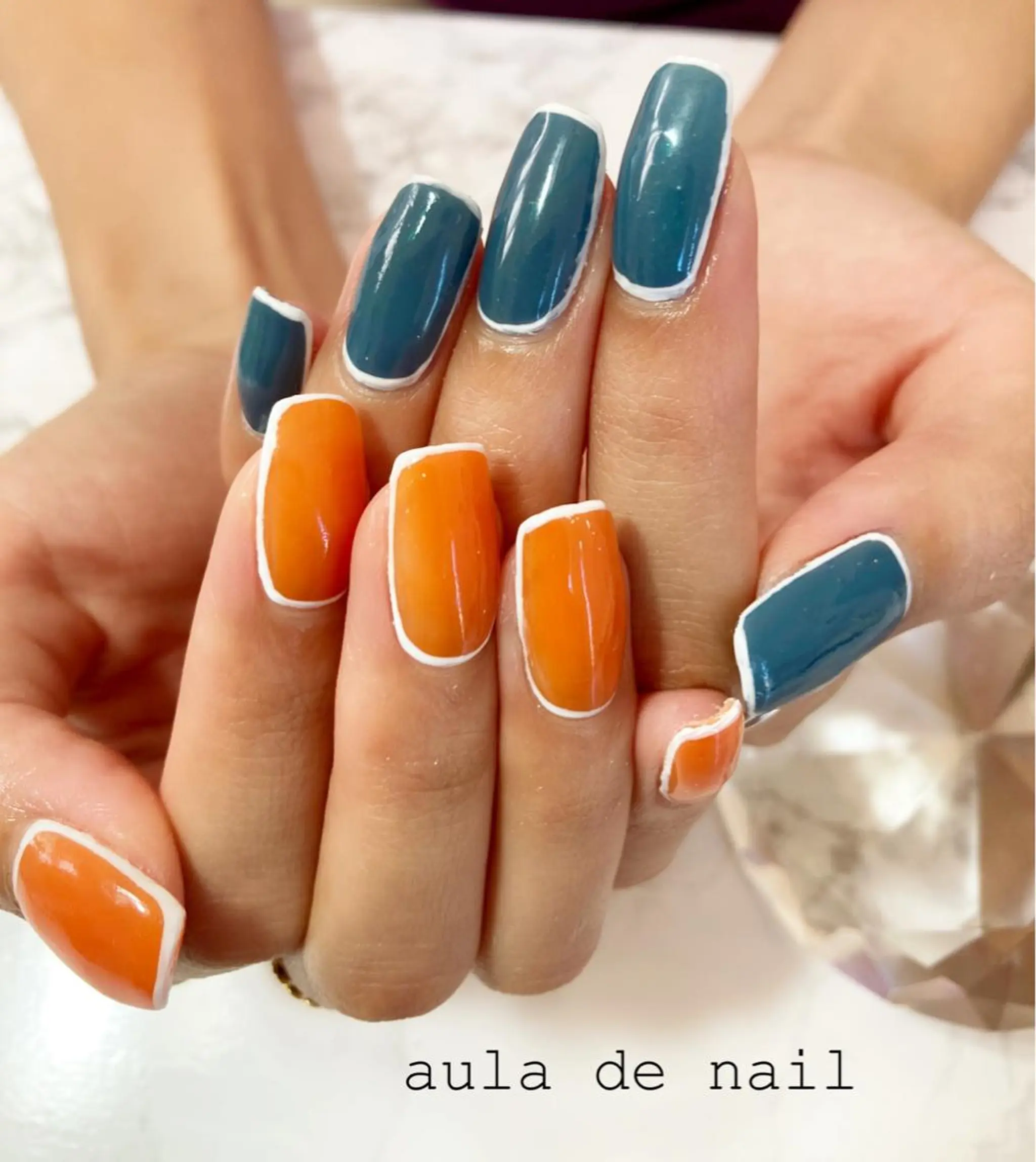 ネイル ワンカラーネイル ホワイト ハンドネイル auladenail アウラデネイルのネイルデザイン