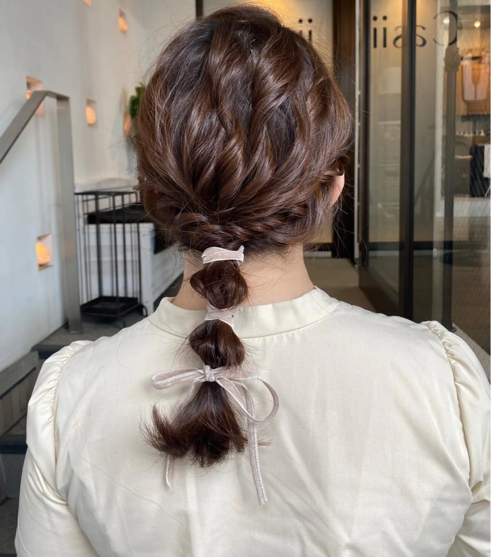 セミロング カラー ヘアアレンジ 玉ねぎヘアー ナカジ🌸ロブ/ボブ /前髪🌸のヘアスタイル